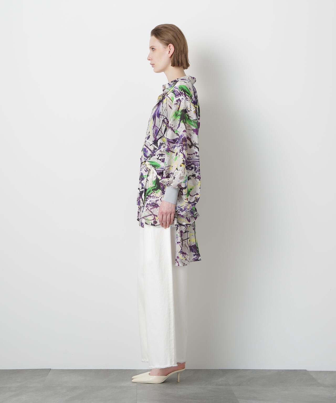 Printed Belted Bige Ste Shirts