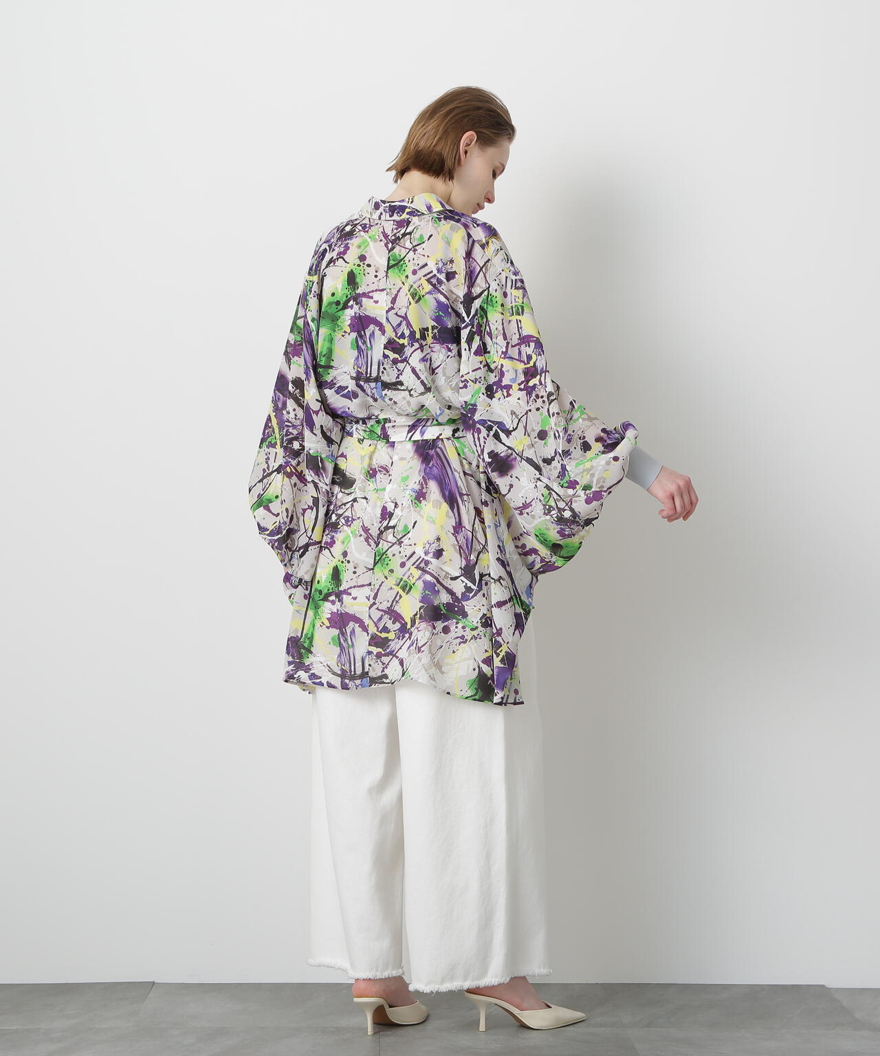 Printed Belted Bige Ste Shirts