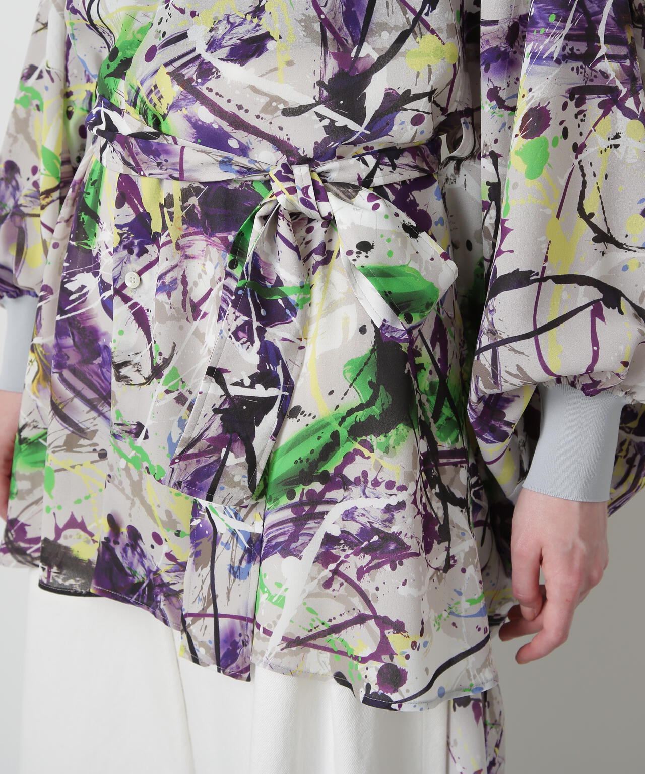 Printed Belted Bige Ste Shirts