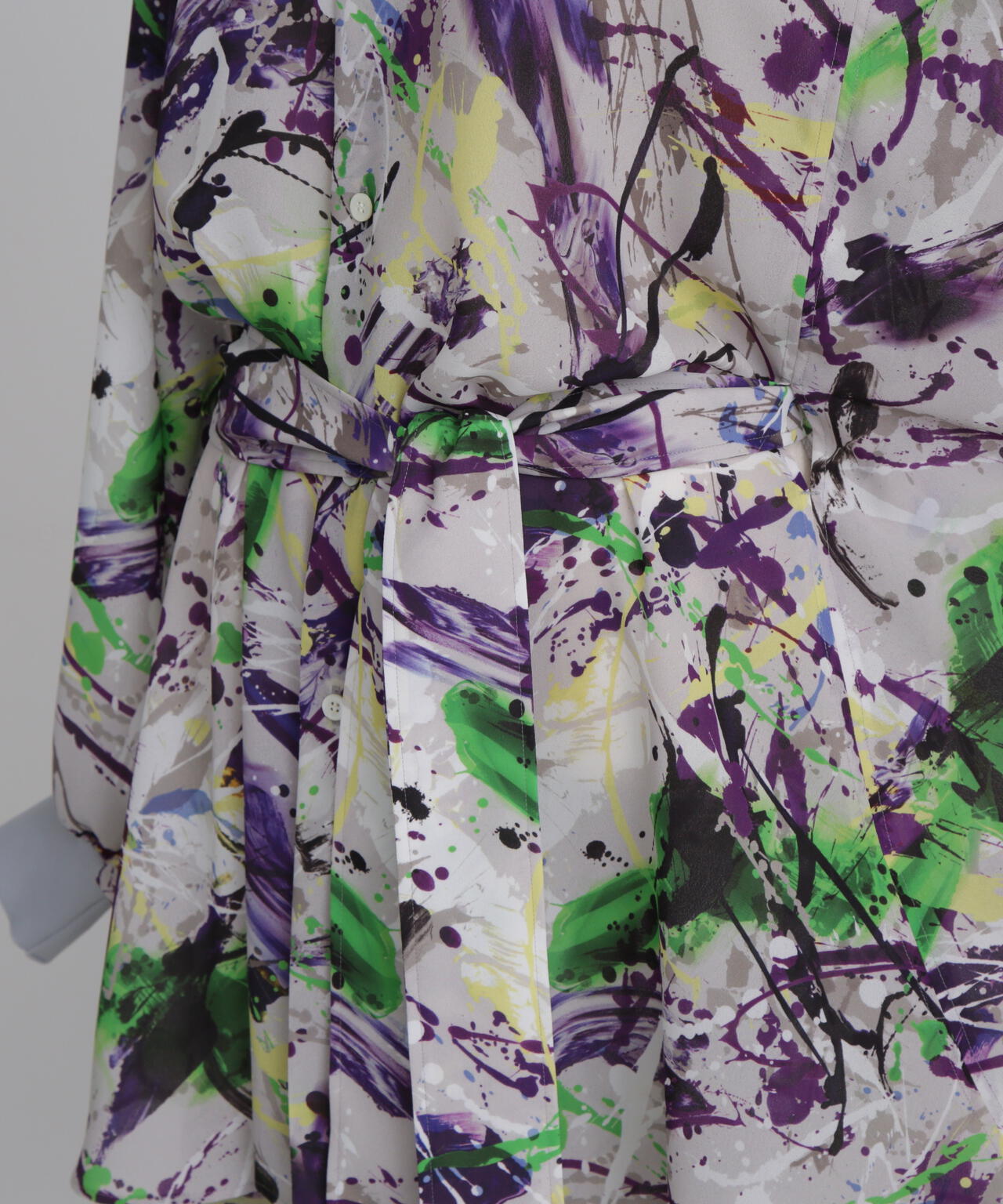 Printed Belted Bige Ste Shirts