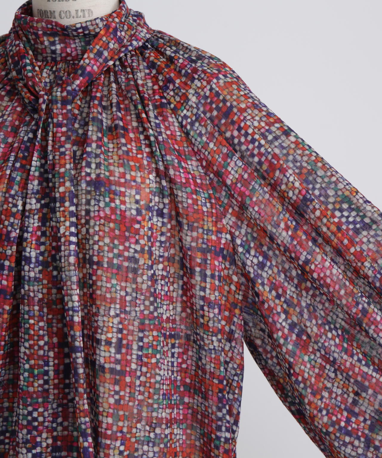 Printed Bow-Tie Blouse