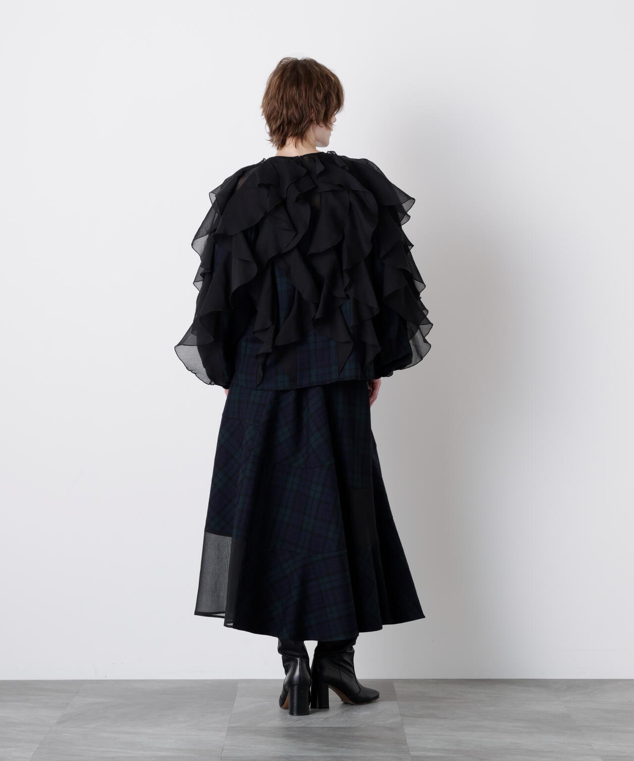 Sheer Combination Pattern Blouse