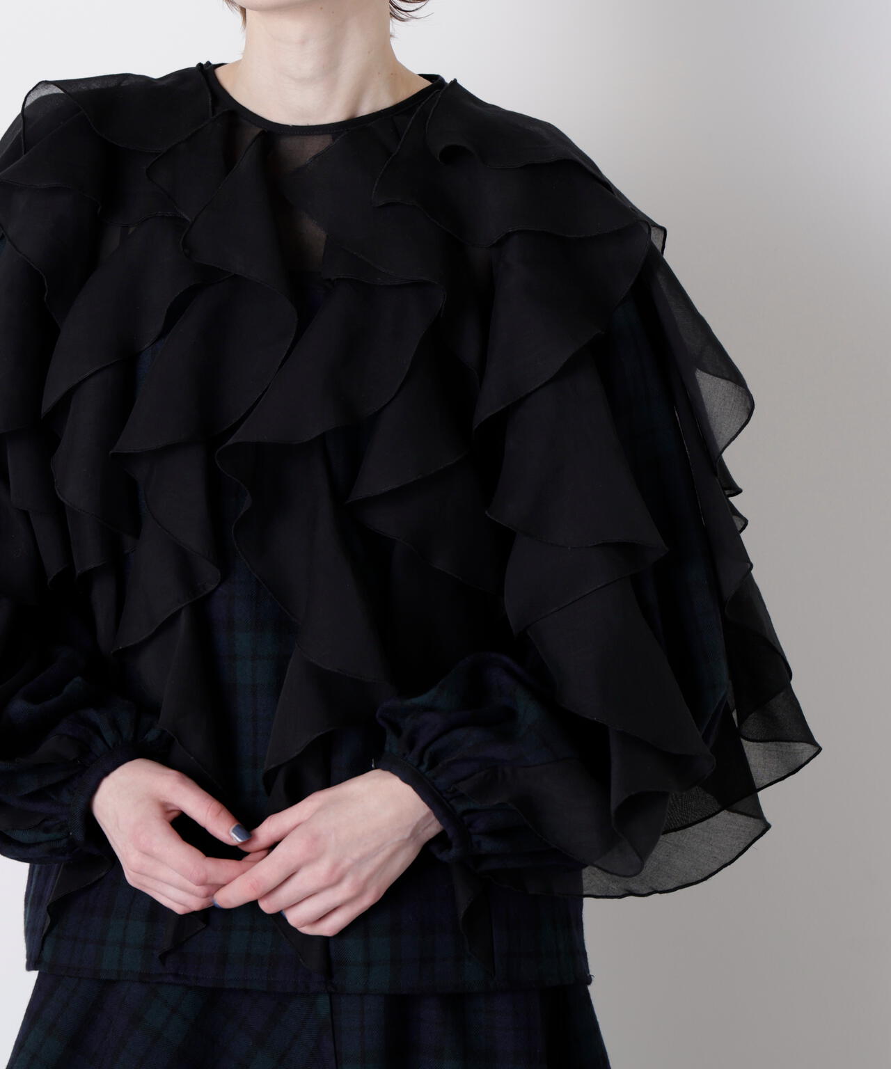 Sheer Combination Pattern Blouse