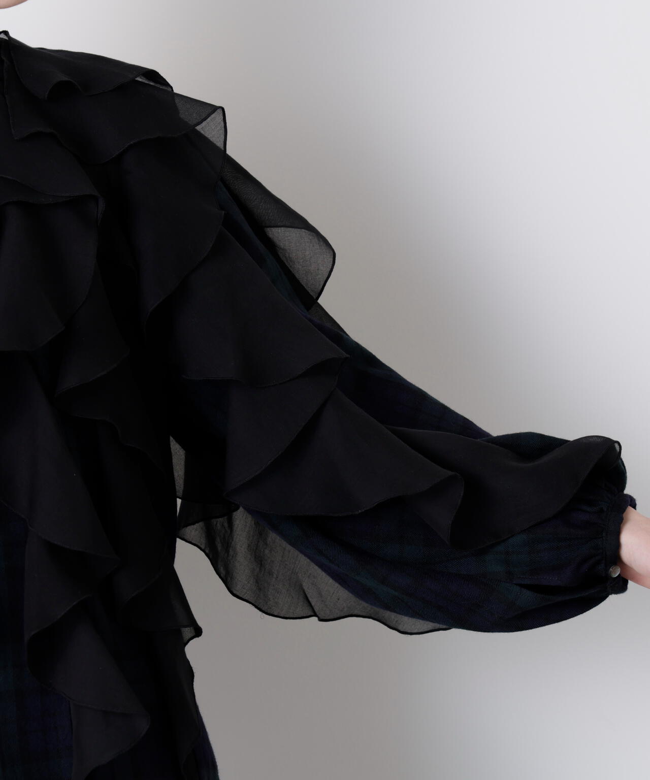 Sheer Combination Pattern Blouse