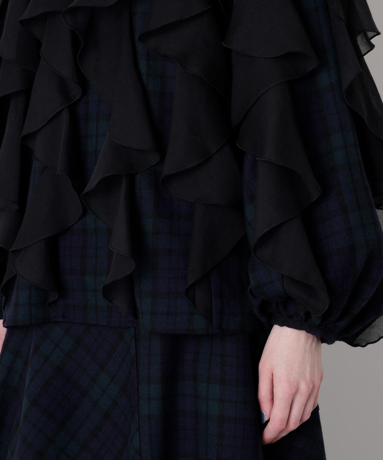 Sheer Combination Pattern Blouse