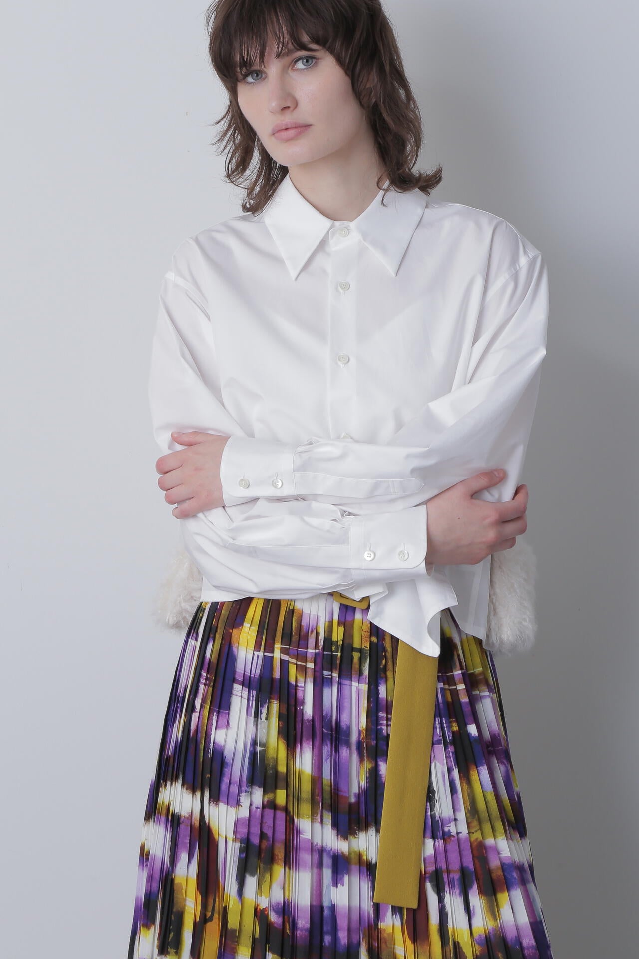 Fur Trim Combi Shirts