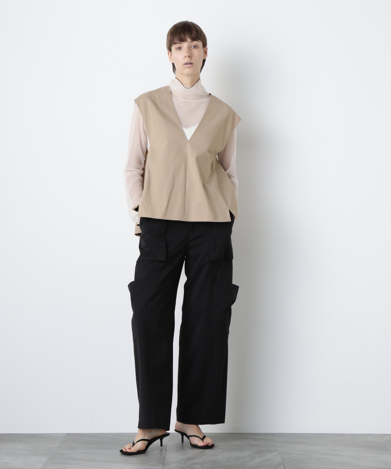Back Peplum Gilet Blouse