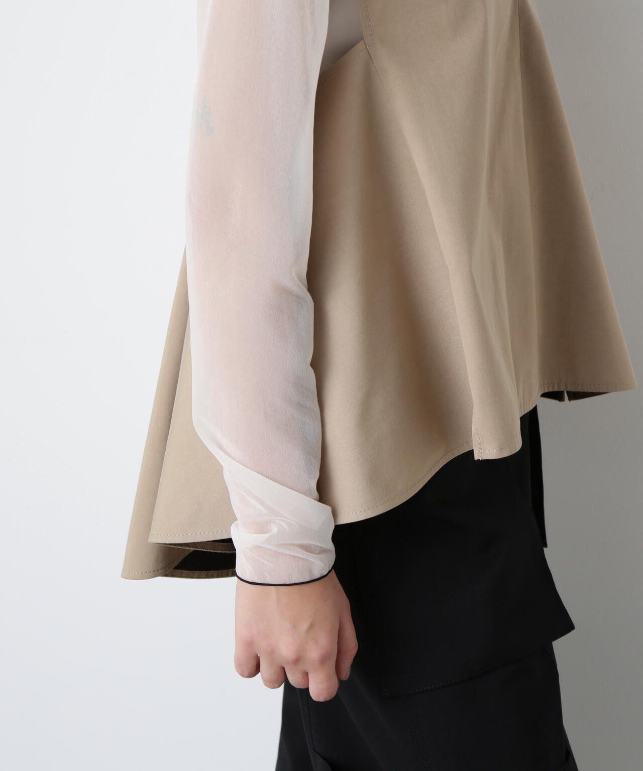 Back Peplum Gilet Blouse
