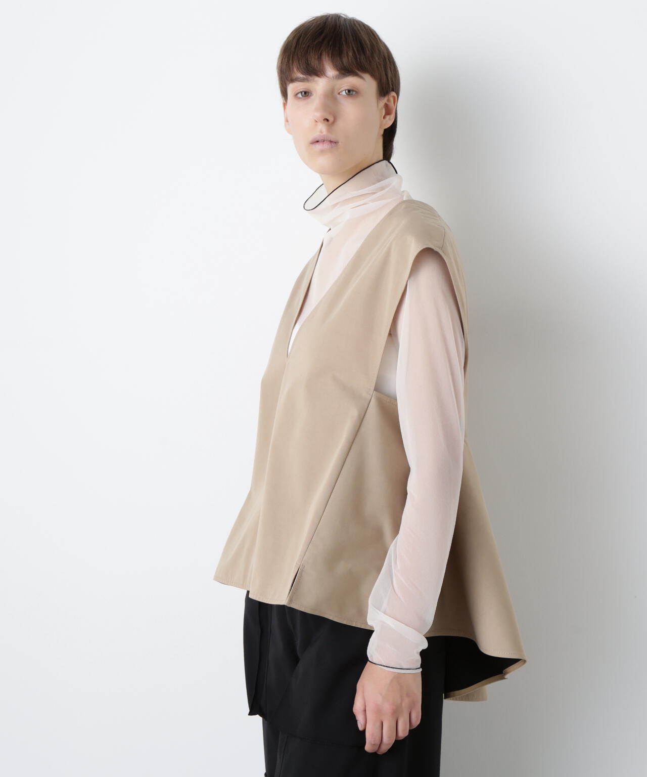 Back Peplum Gilet Blouse