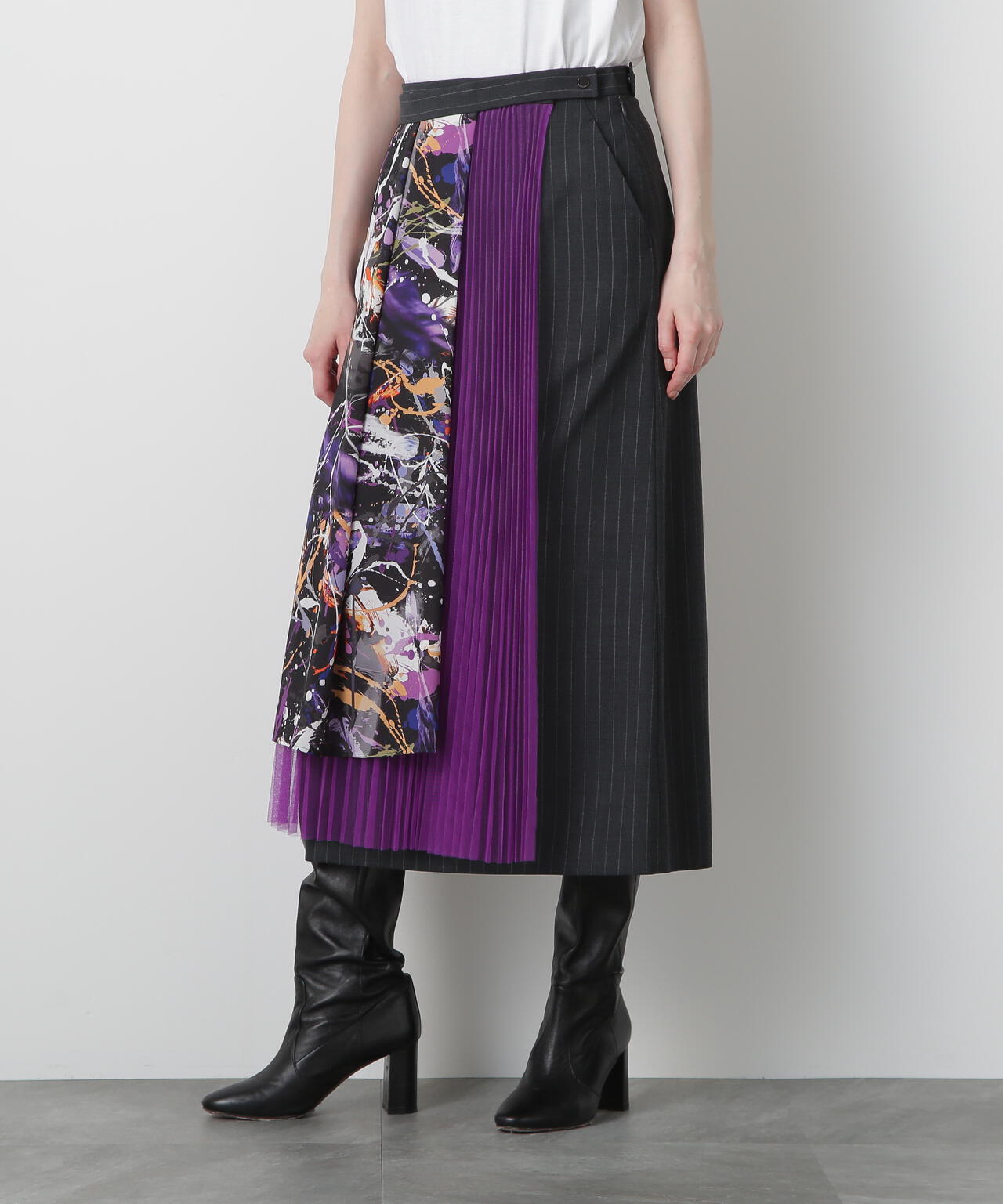 Mix Fabric Combination Skirt