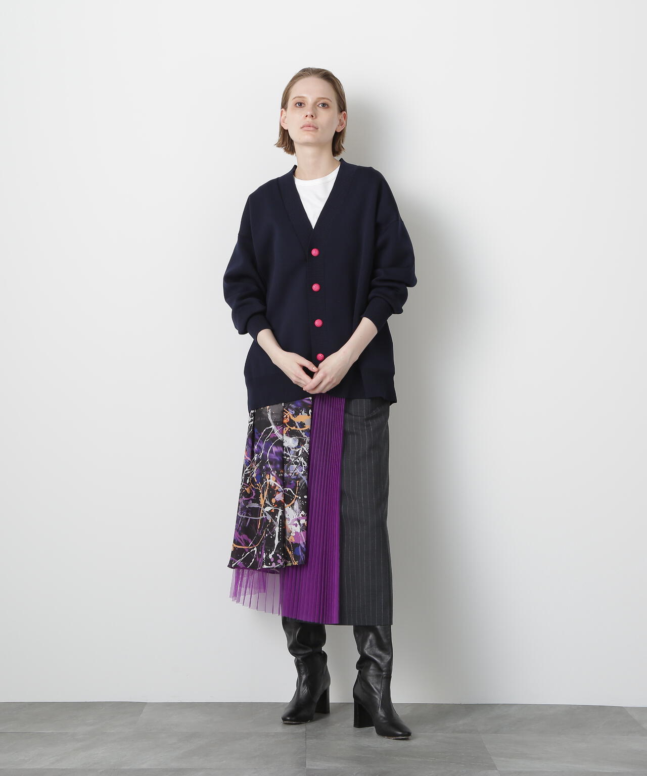 Mix Fabric Combination Skirt