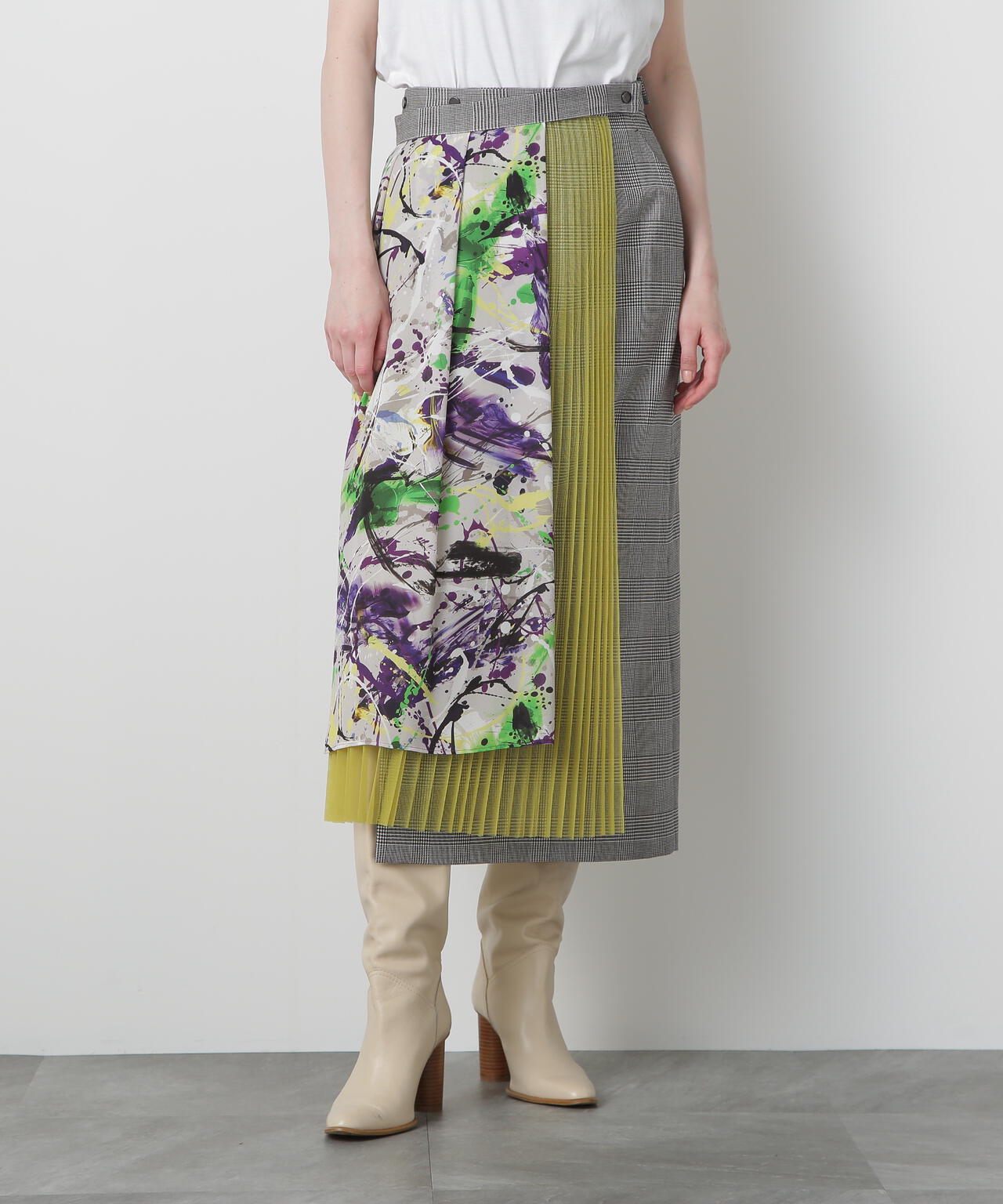 Mix Fabric Combination Skirt