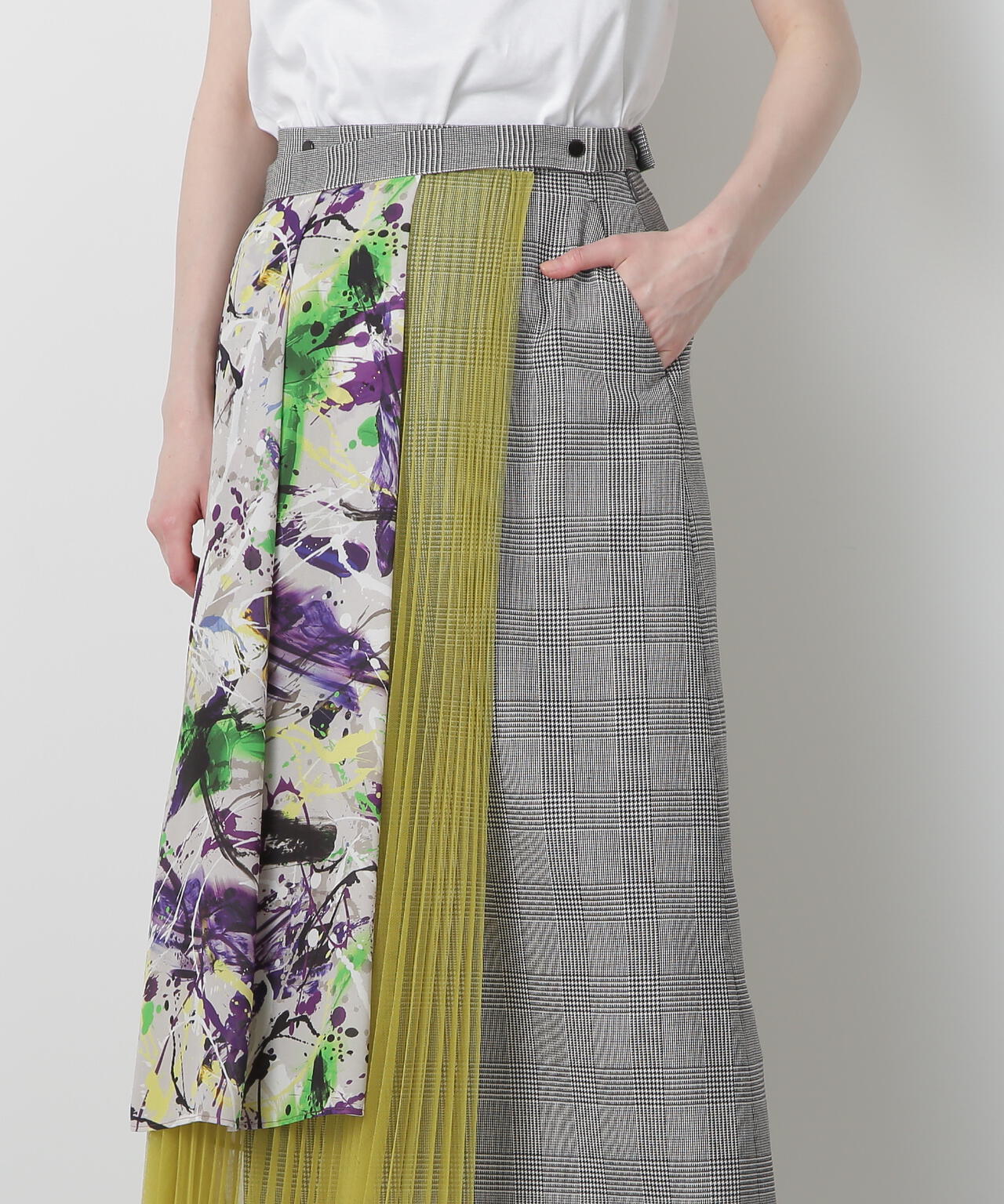 Mix Fabric Combination Skirt