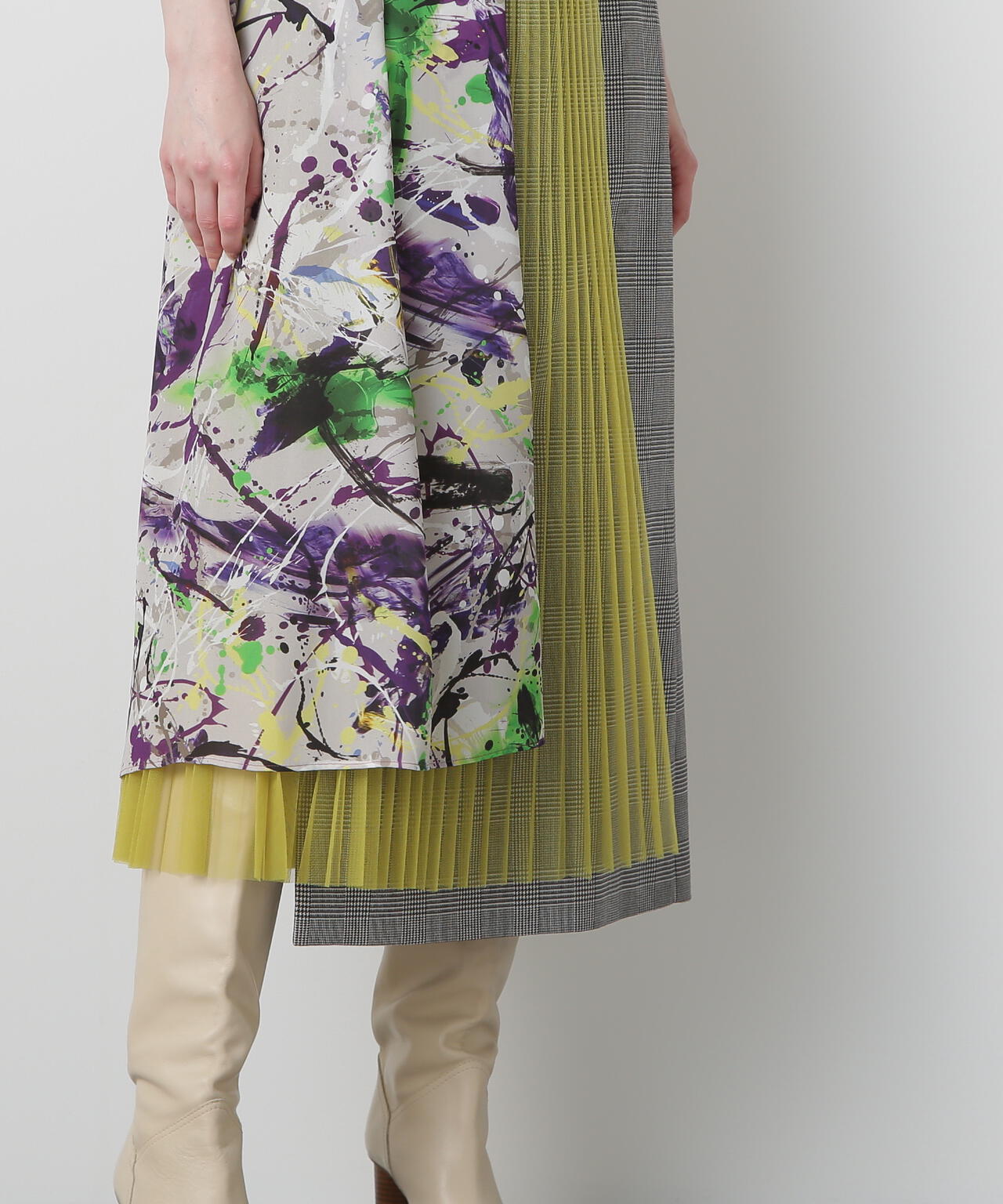 Mix Fabric Combination Skirt
