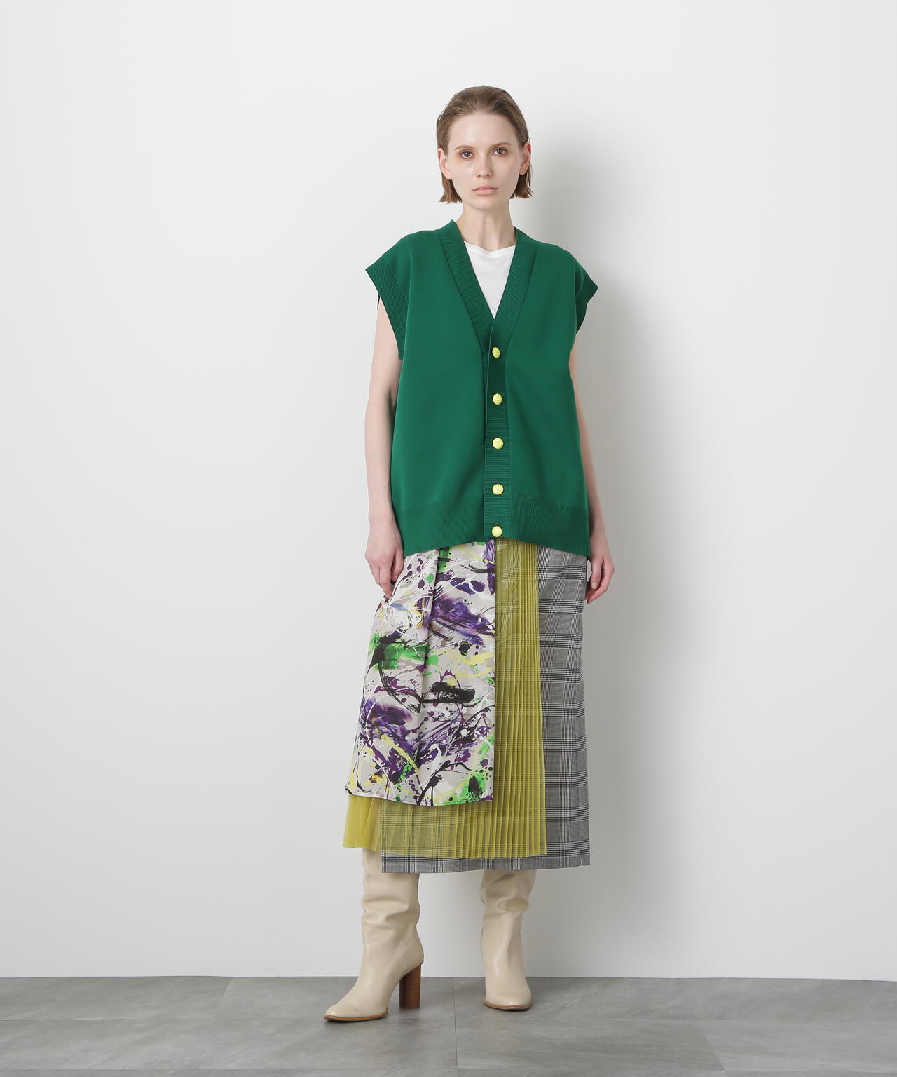 Mix Fabric Combination Skirt