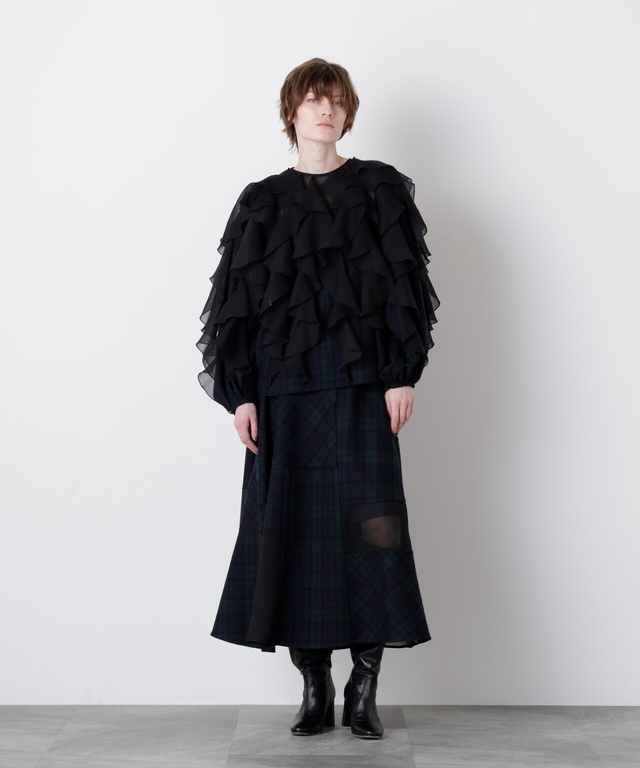 Sheer Combination Pattern Skirt