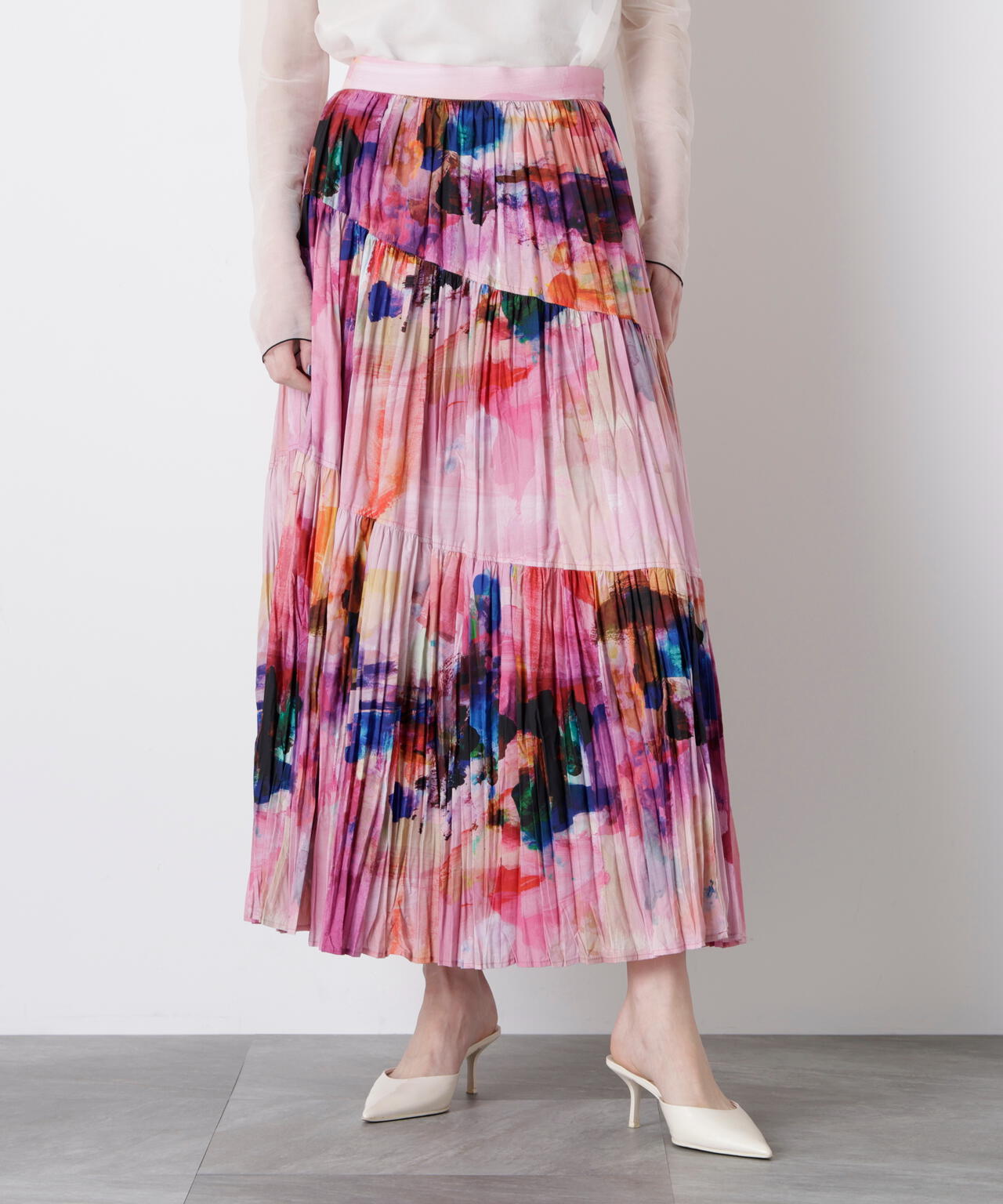 Crushed Art Print Skirt