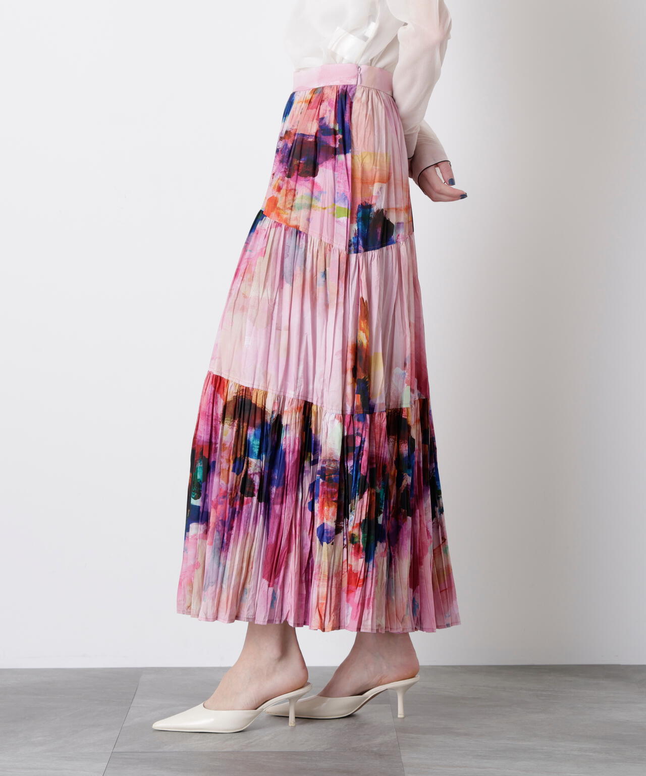 Crushed Art Print Skirt