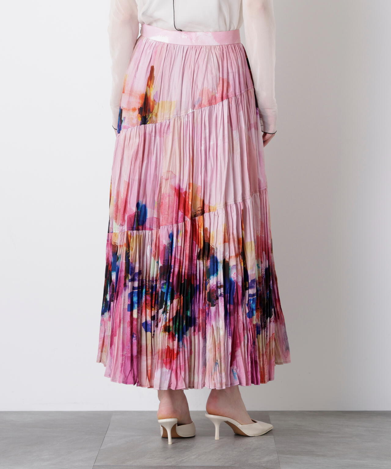 Crushed Art Print Skirt