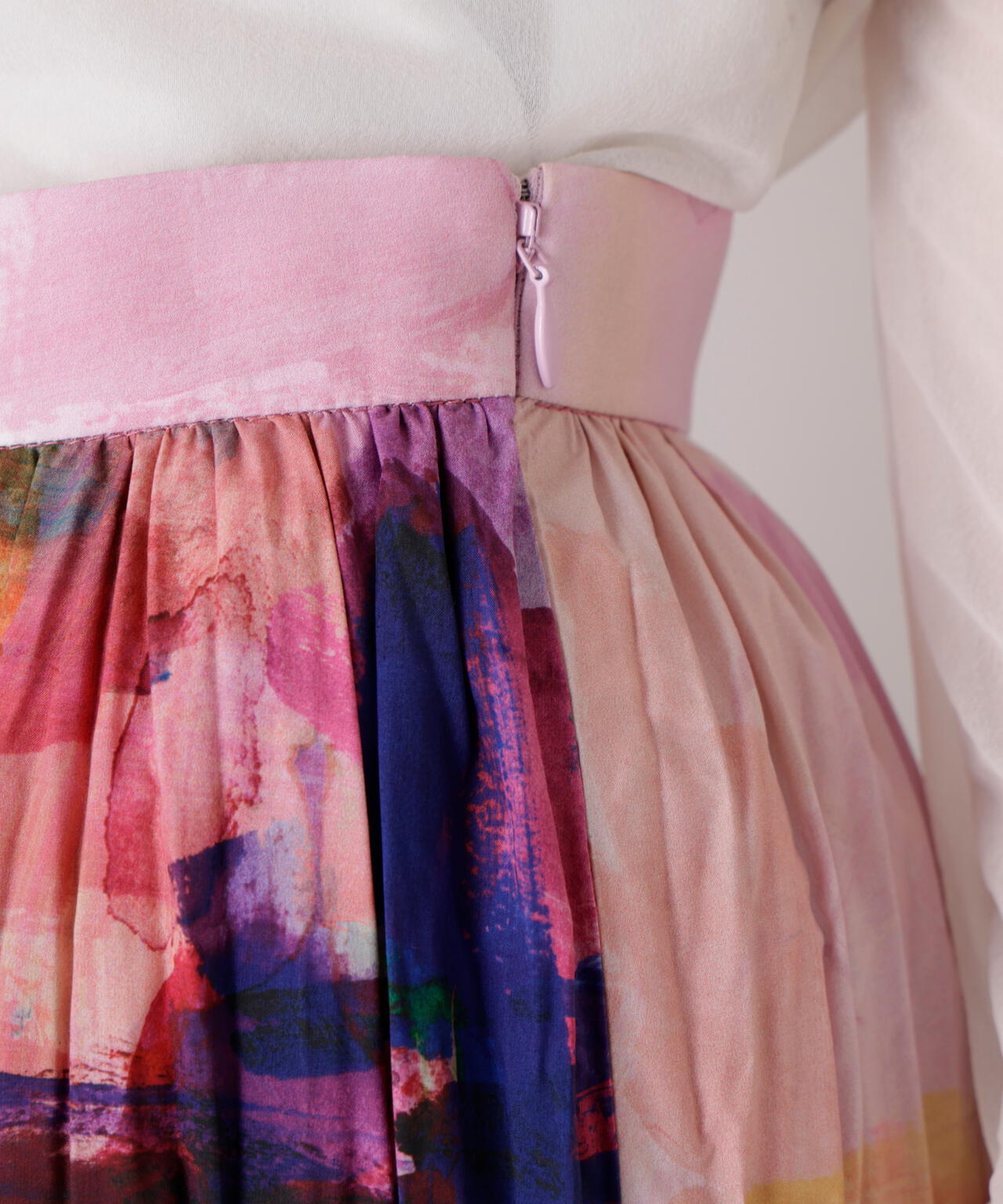 Crushed Art Print Skirt