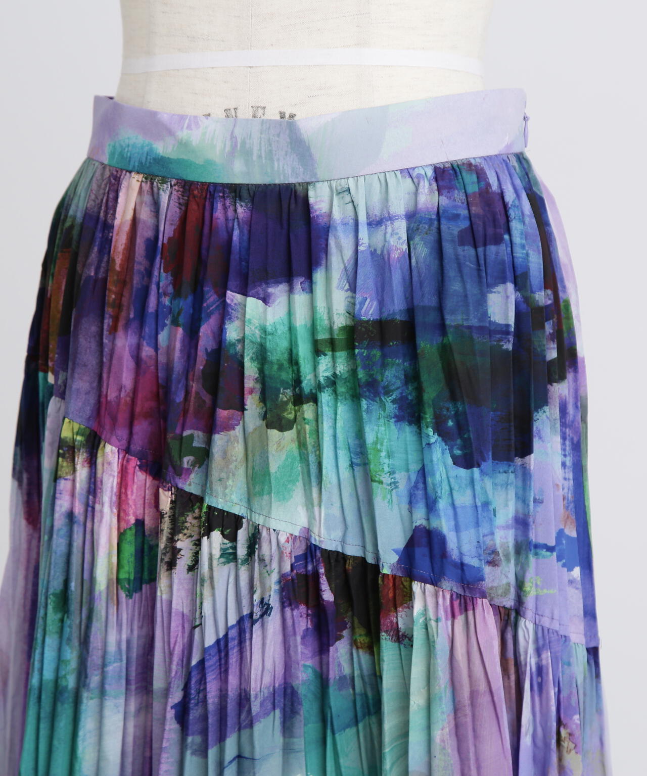 Crushed Art Print Skirt