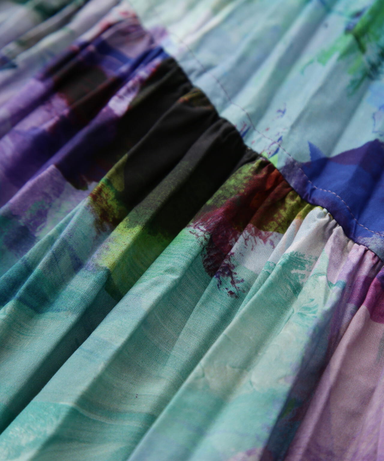 Crushed Art Print Skirt