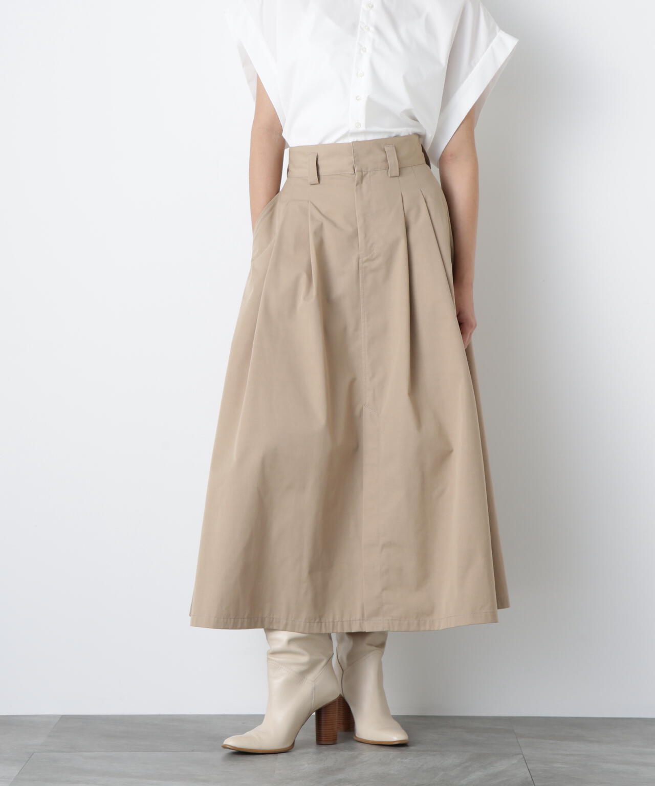 Maxi Flare Chino Skirt