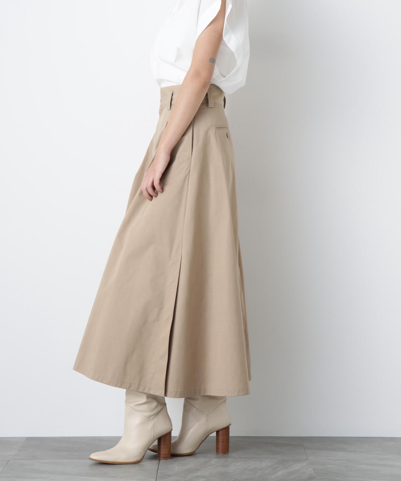 Maxi Flare Chino Skirt
