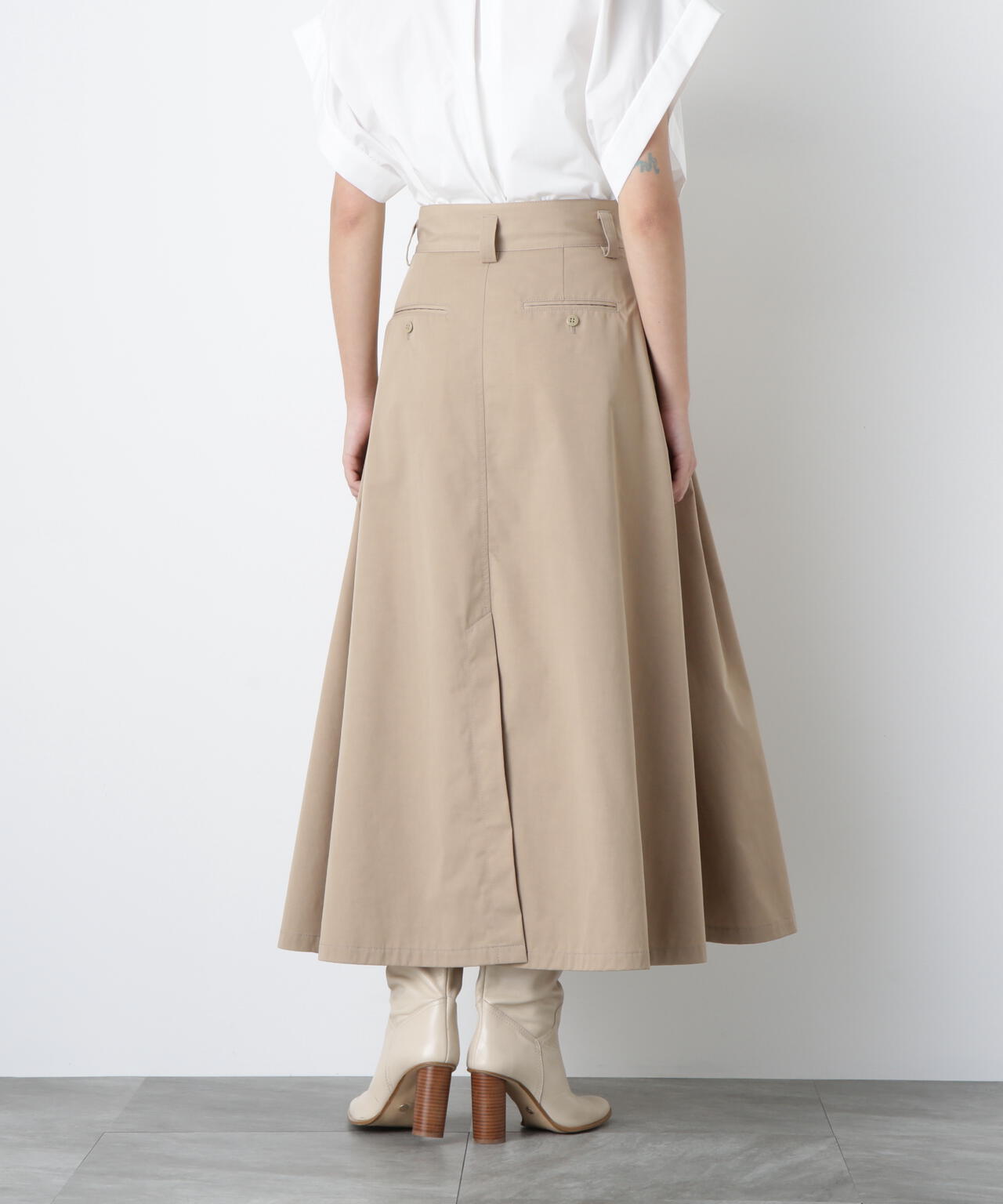 Maxi Flare Chino Skirt