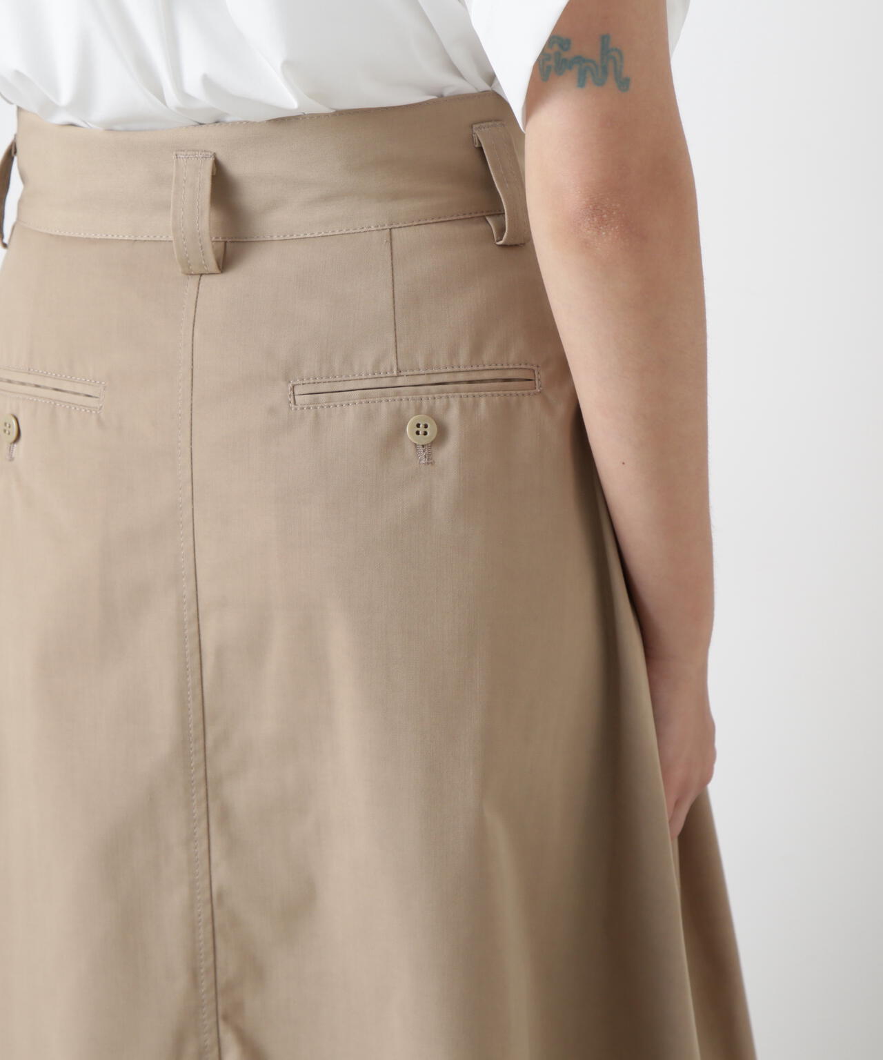 Maxi Flare Chino Skirt