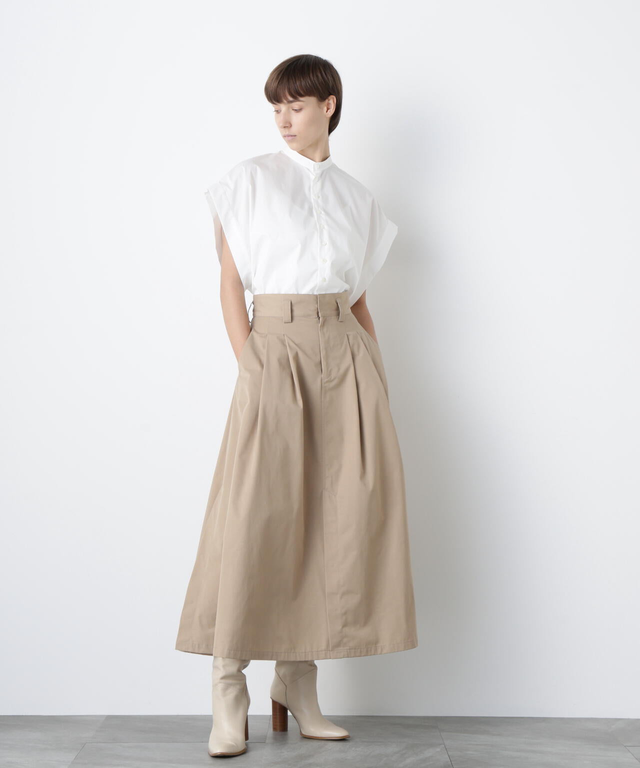 Maxi Flare Chino Skirt