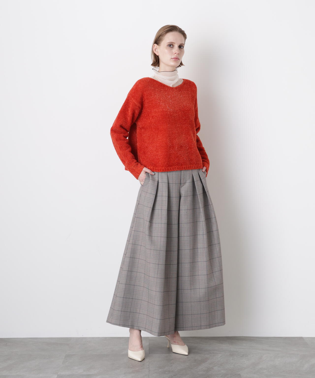 【GISELe 12月号掲載商品】Yarn Dyed Highwaist Pants