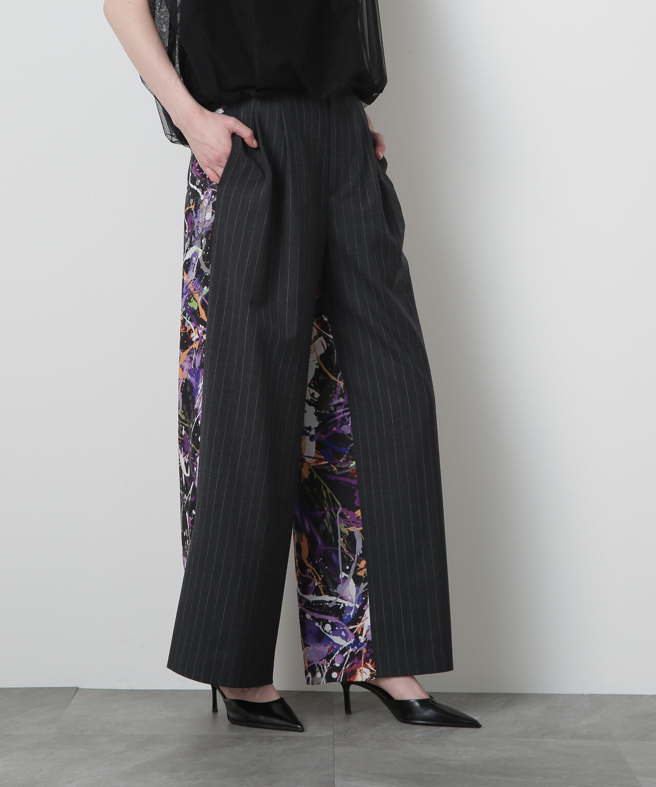 Printed Combination Wide Pants