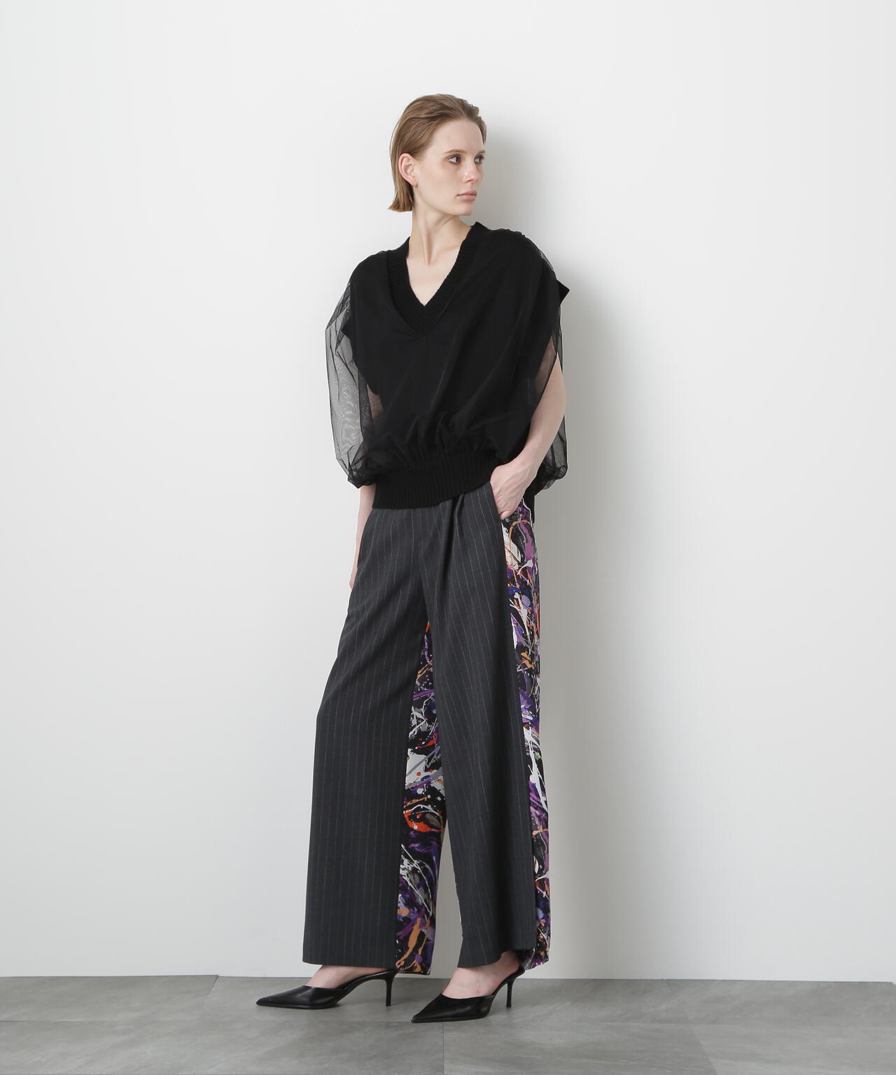 Printed Combination Wide Pants