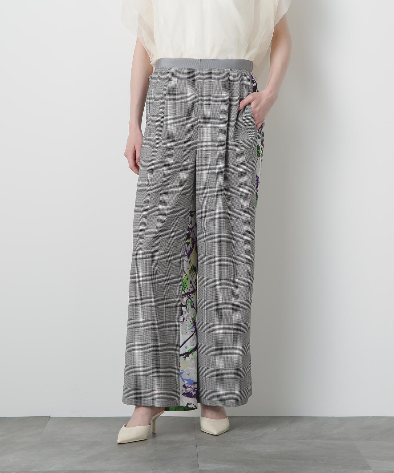 Printed Combination Wide Pants