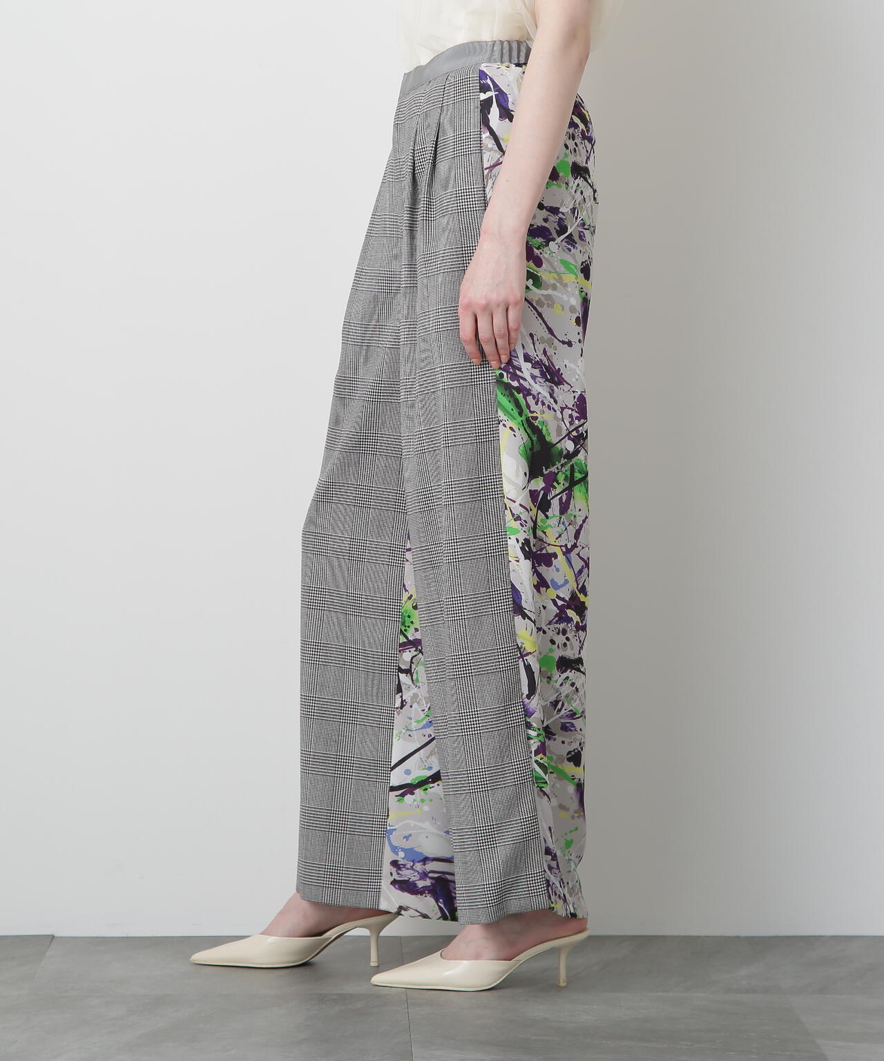 Printed Combination Wide Pants