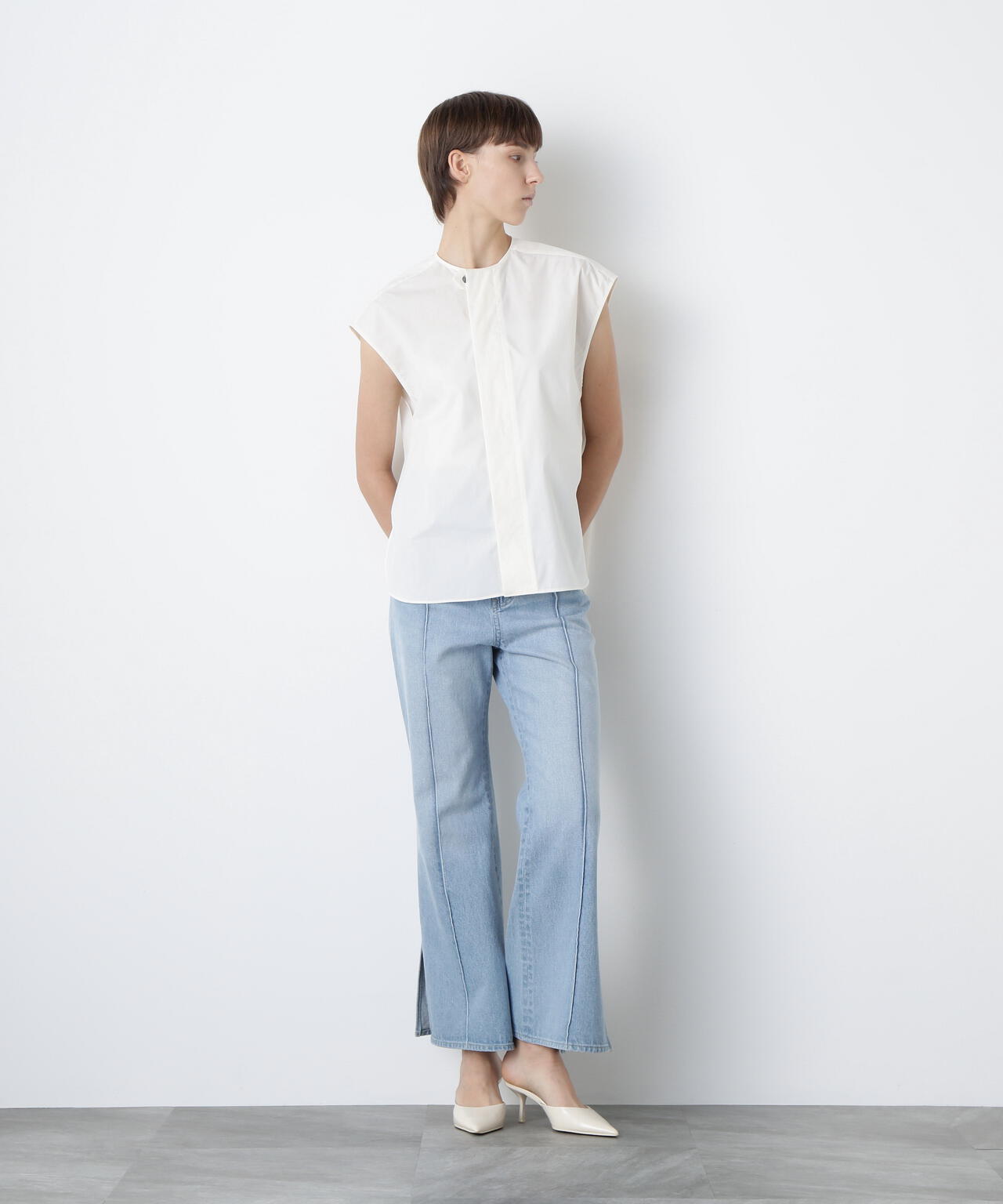 Side Slit Flare Denim