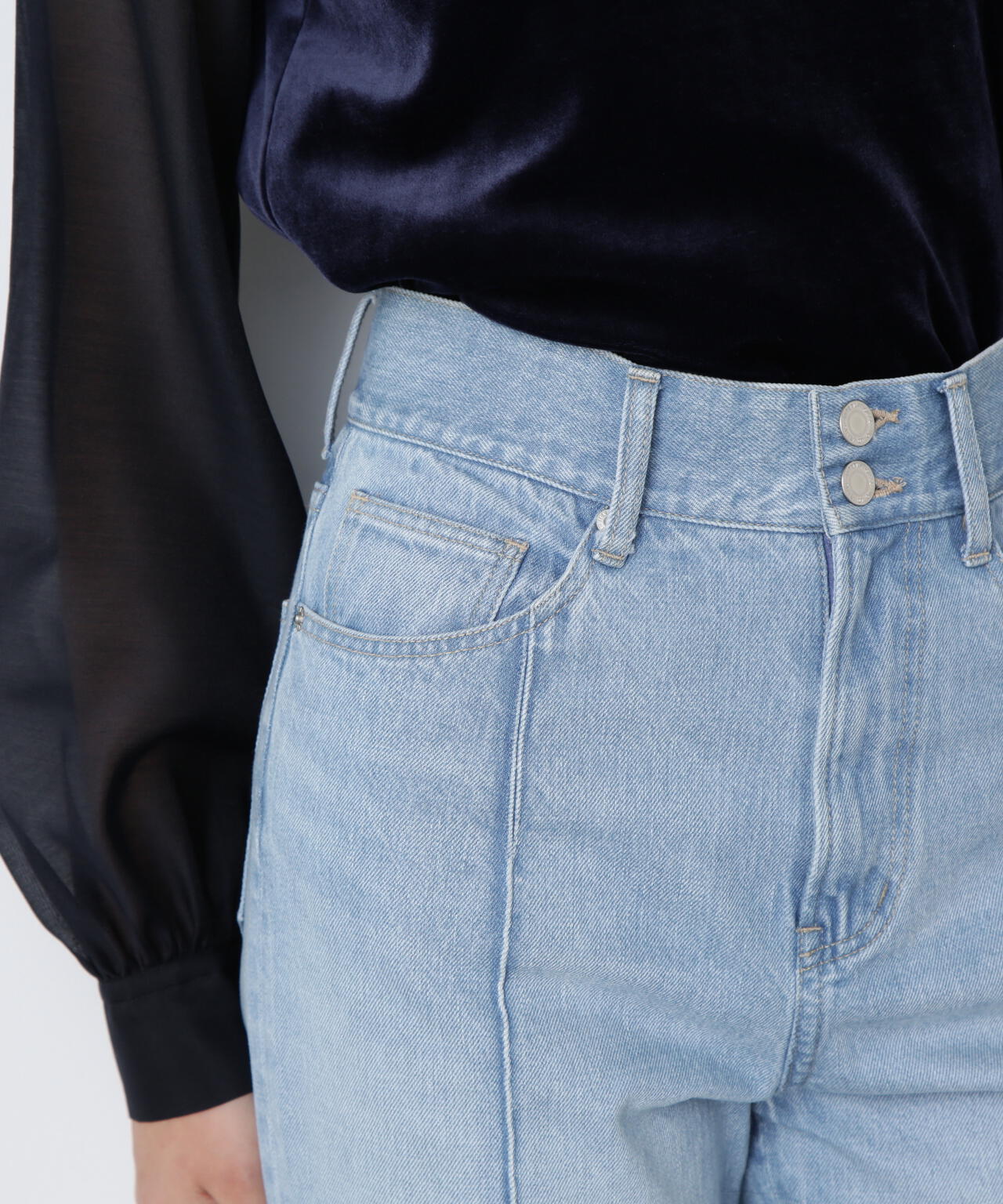 Side Slit Flare Denim