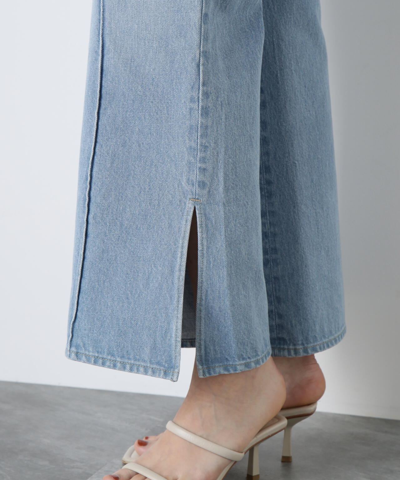 Side Slit Flare Denim