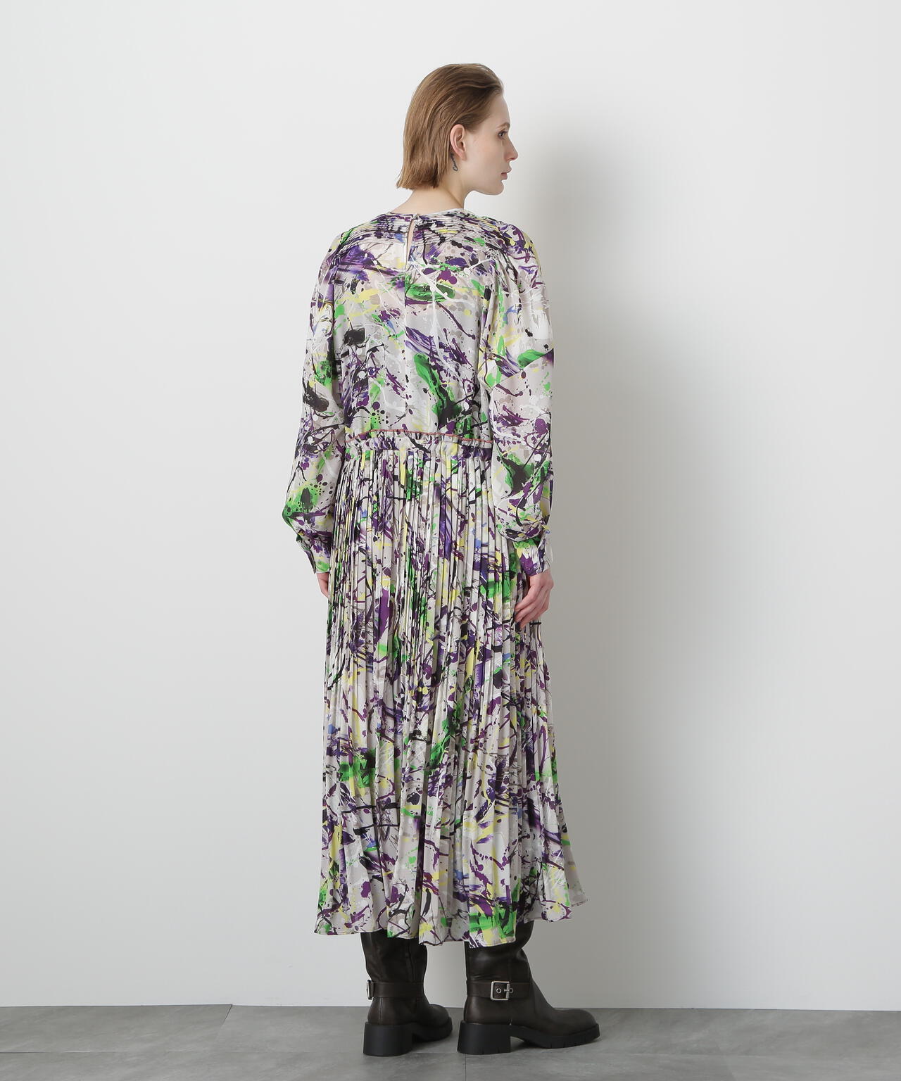 Printed Pleats Dress