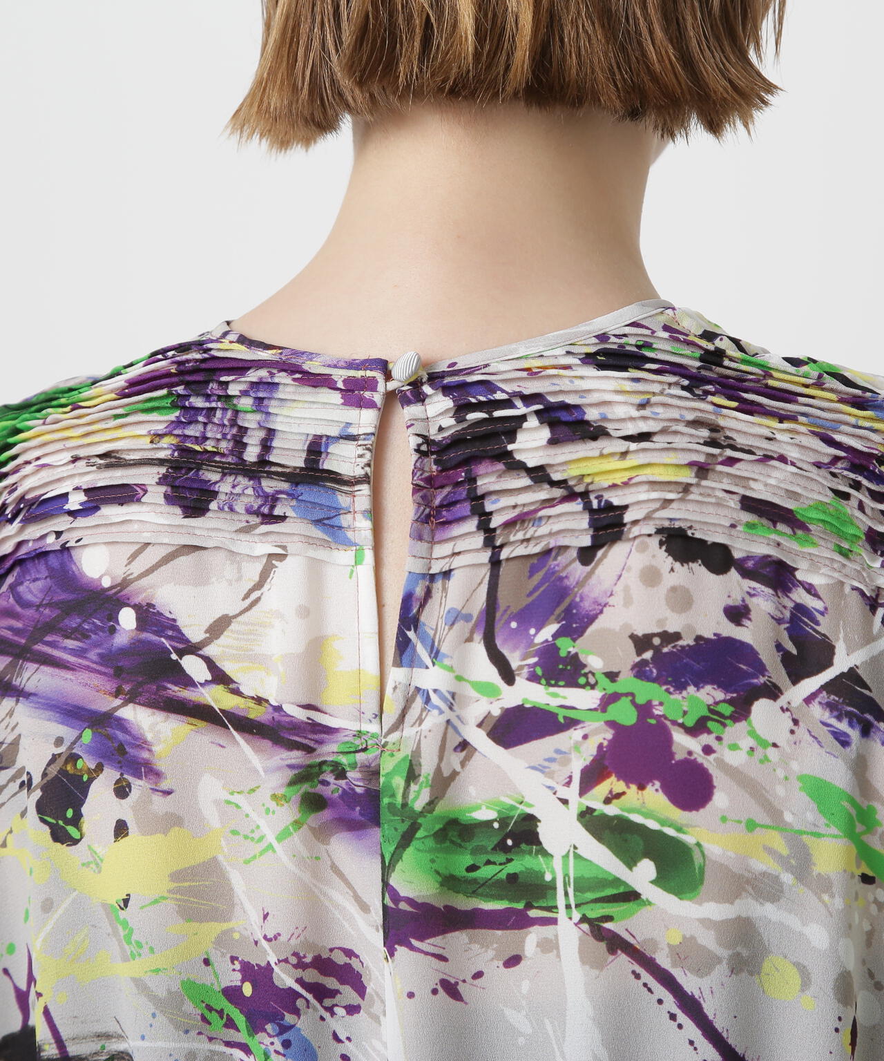 Printed Pleats Dress