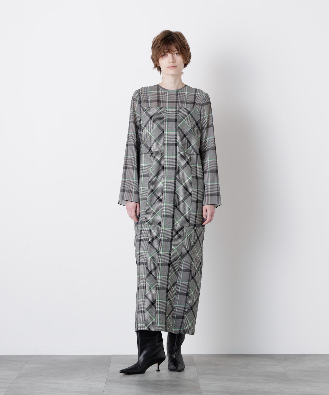 Sheer Combination Pattern Dress