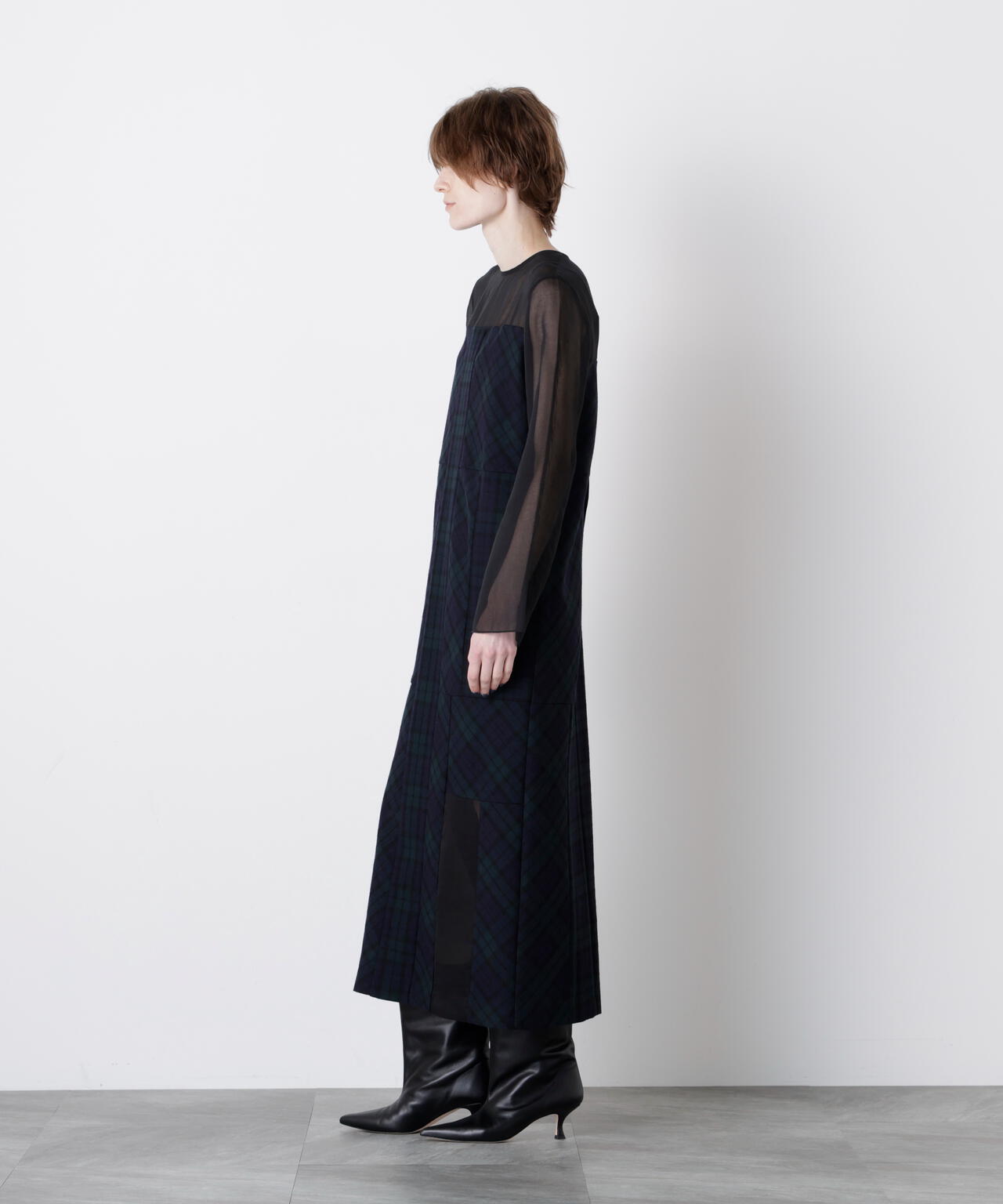 Sheer Combination Pattern Dress