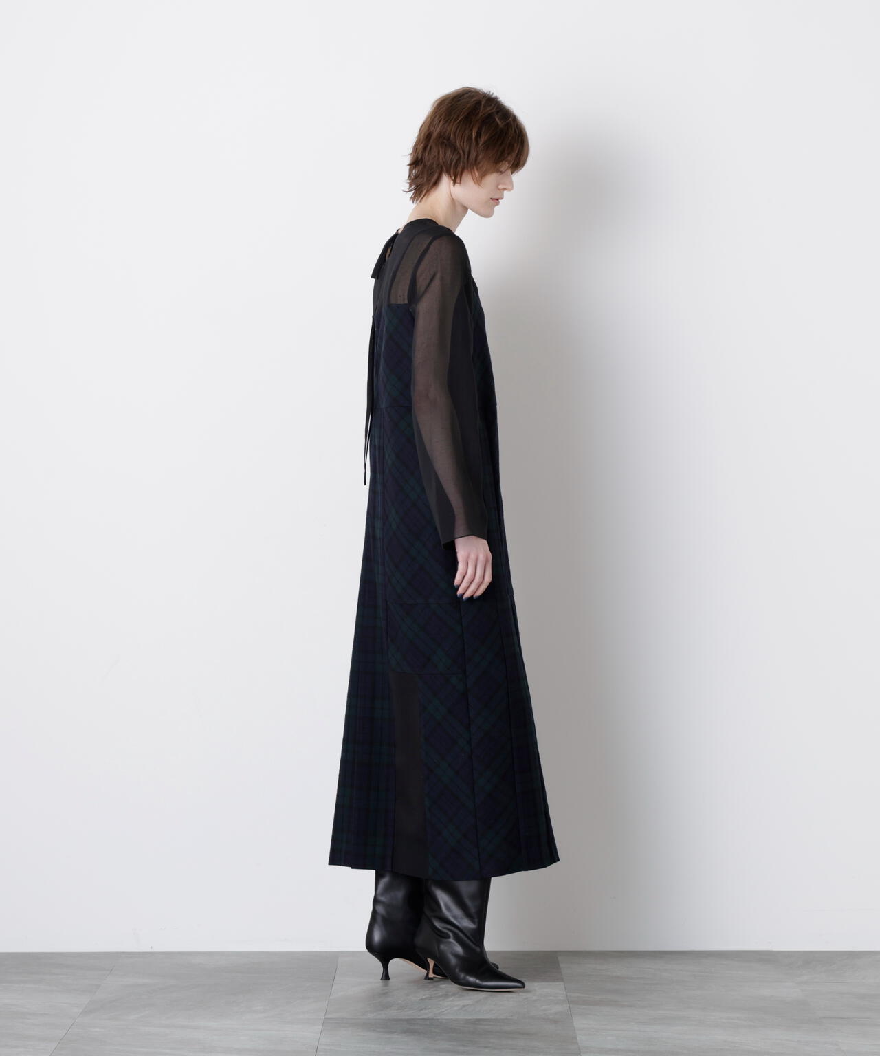 Sheer Combination Pattern Dress