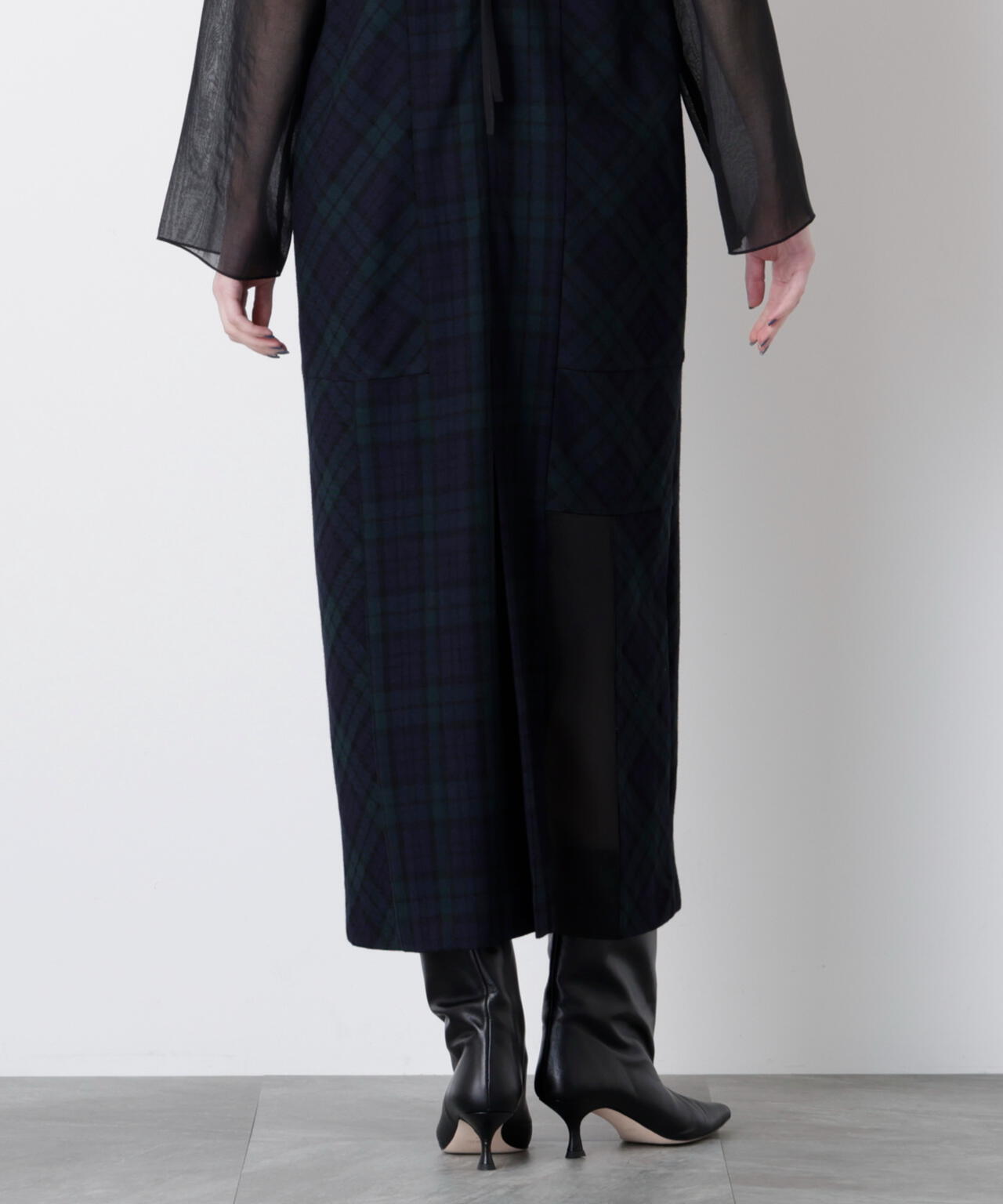 Sheer Combination Pattern Dress