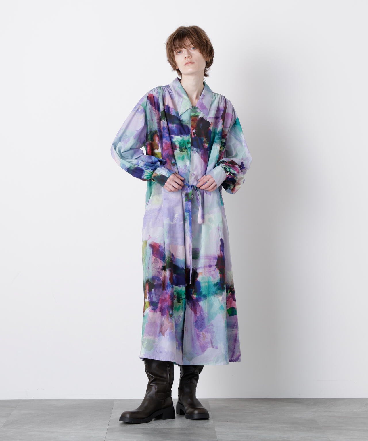 Art Printed Shirt Dress