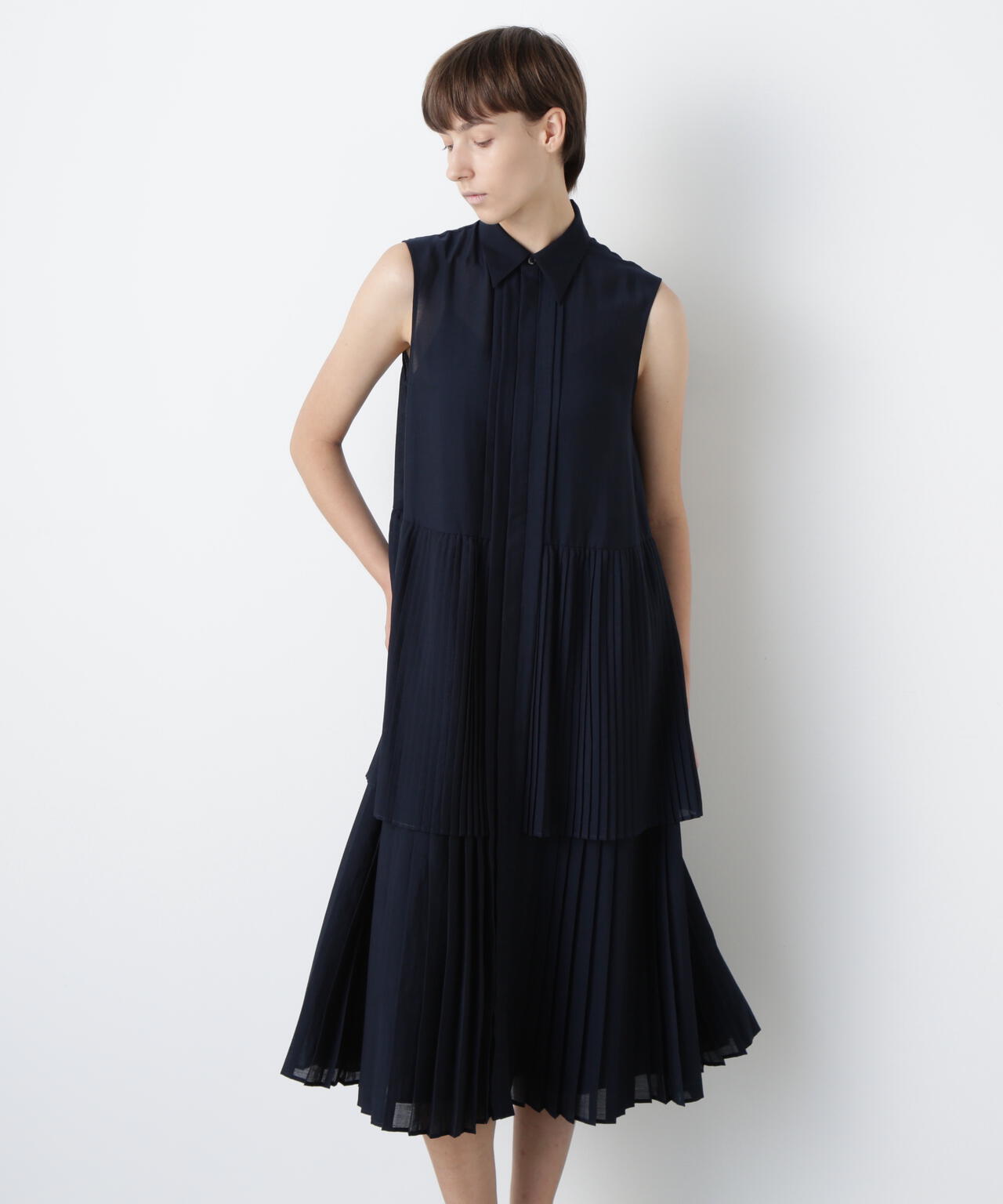 Pleats Combination Dress