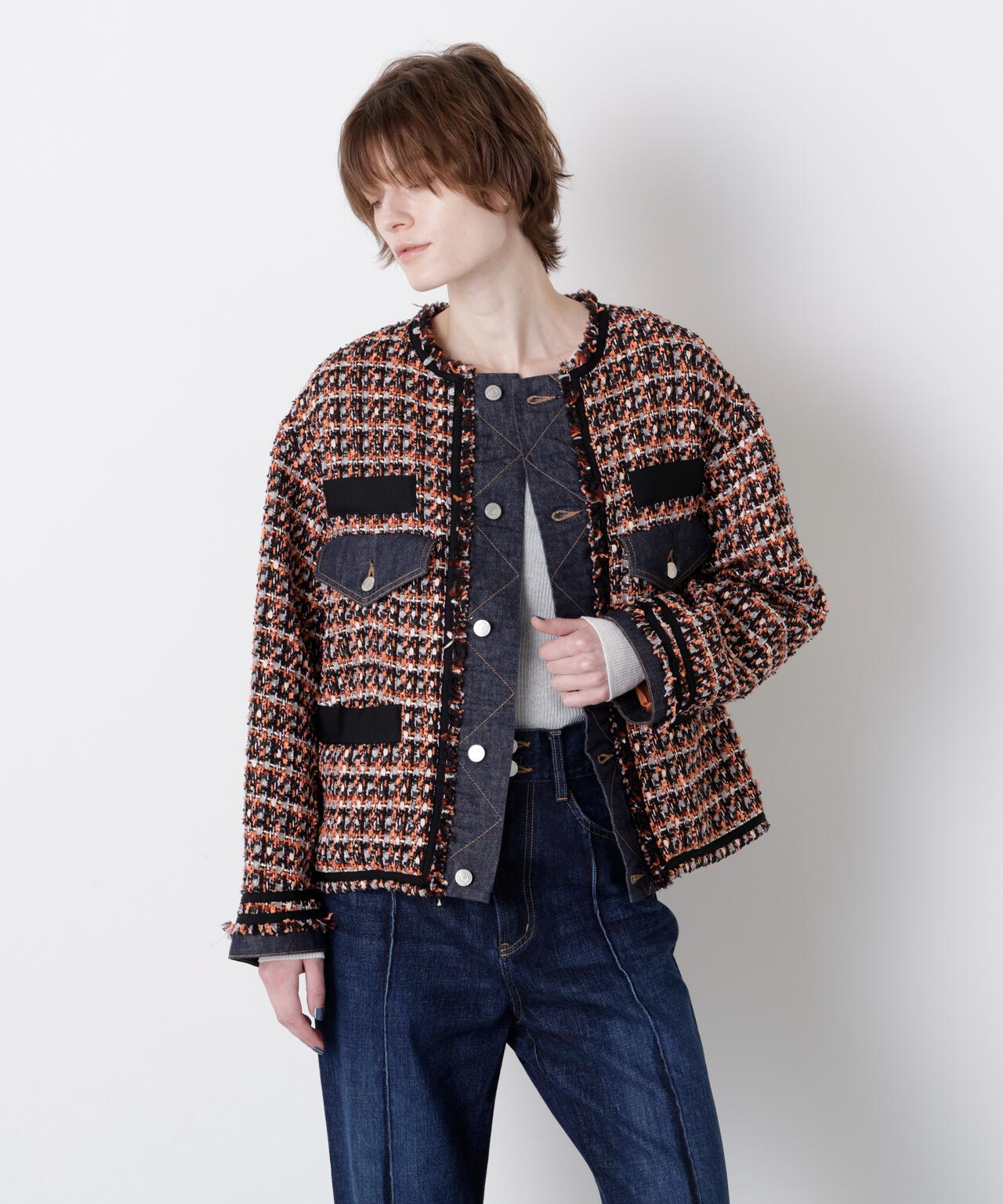 Tweed/Denim Combi JK