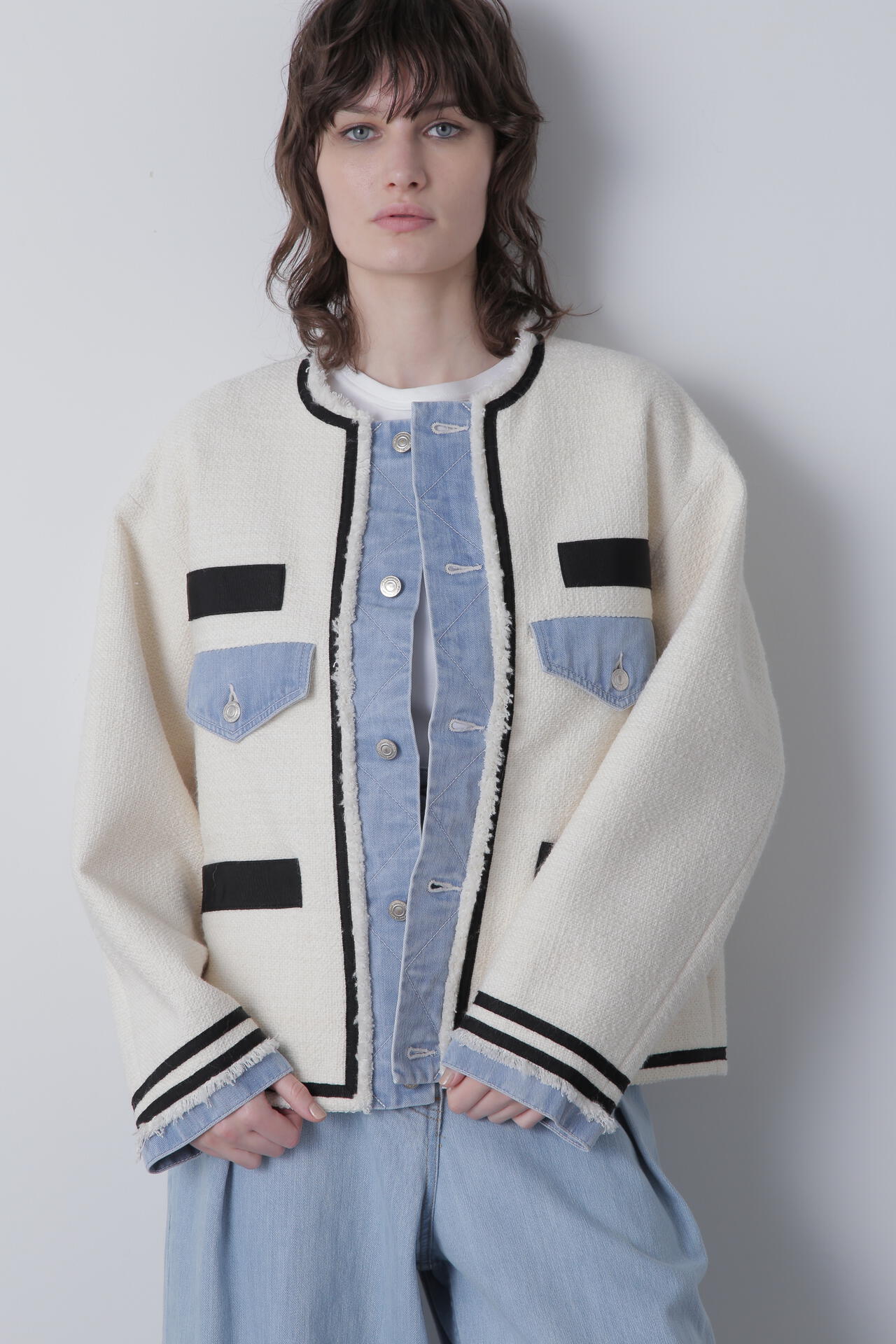 Tweed/Denim Combi JK