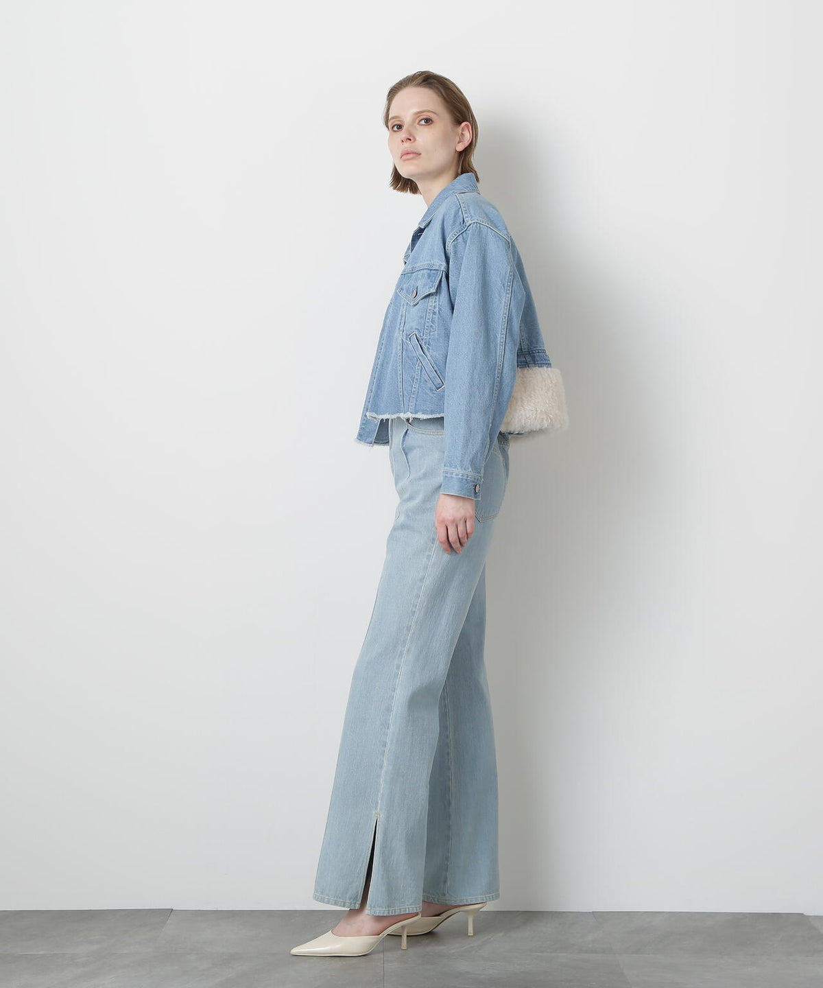 Fur Trim Combination Denim JK
